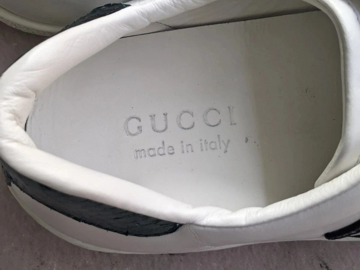 Gucci Gucci Ace Snake White 9 Leather Low Tops Size US 9 / EU 42 - 3 Thumbnail