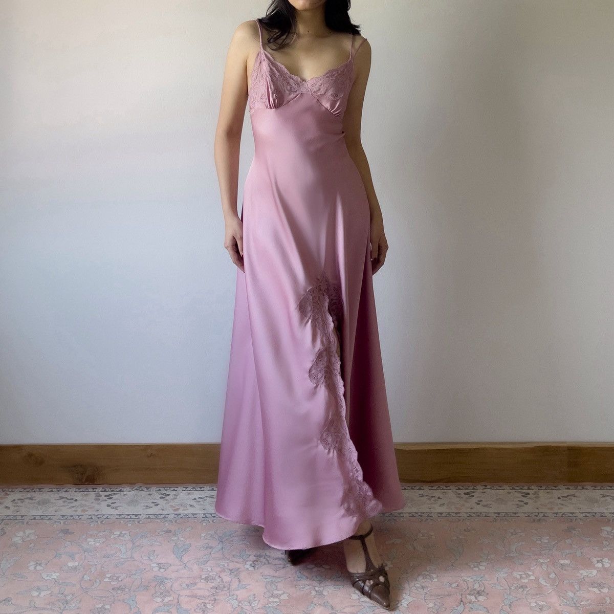 Vintage Lily of France 1990s Dusty Rose Satin Slip Gown (S–M) Size M / US 6-8 / IT 42-44 - 5 Thumbnail
