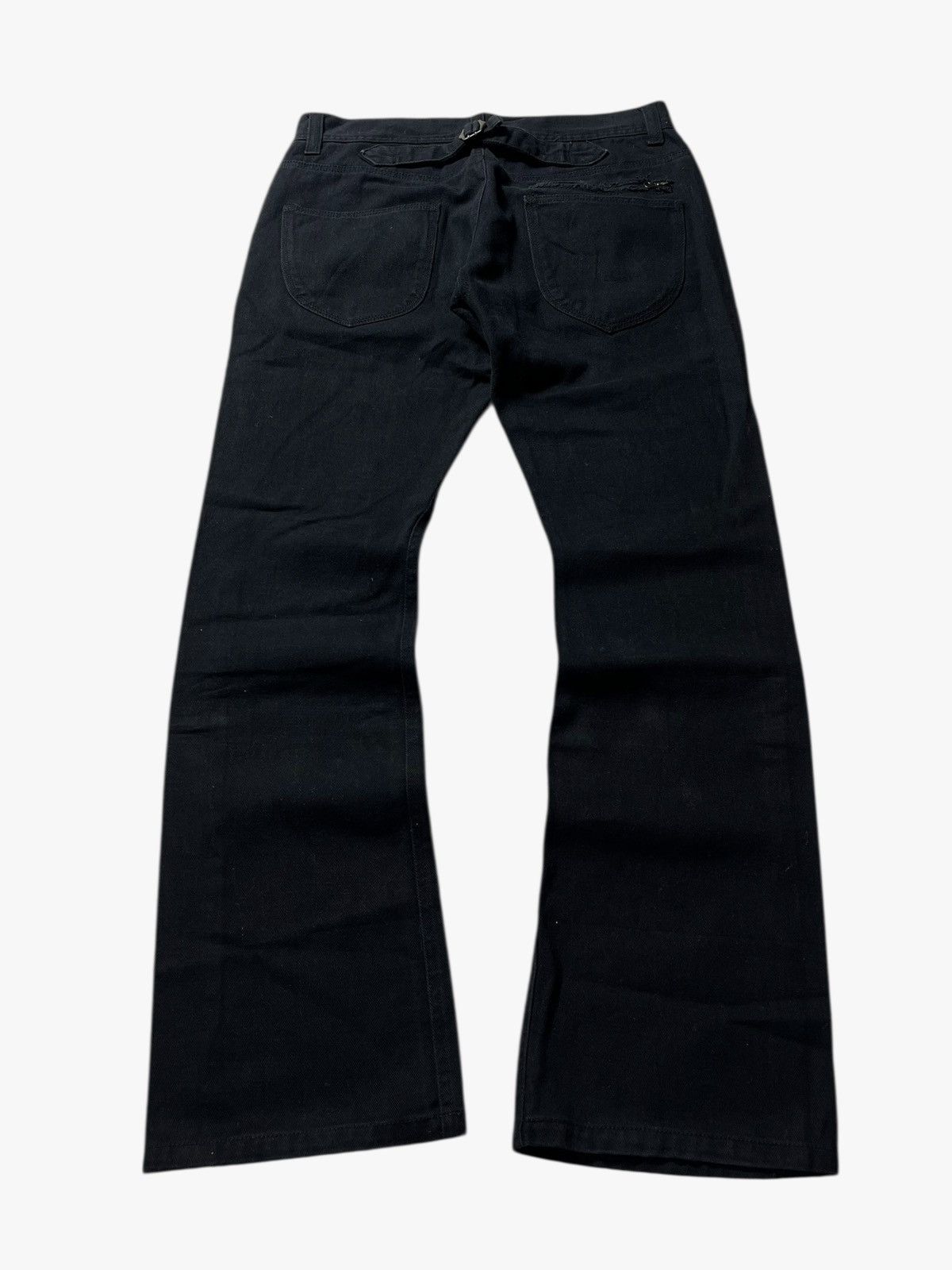Japanese Brand Crazy Distressed Flare Gothic Grunge Lgb Buckleback Pants Size US 30 / EU 46 - 3 Thumbnail
