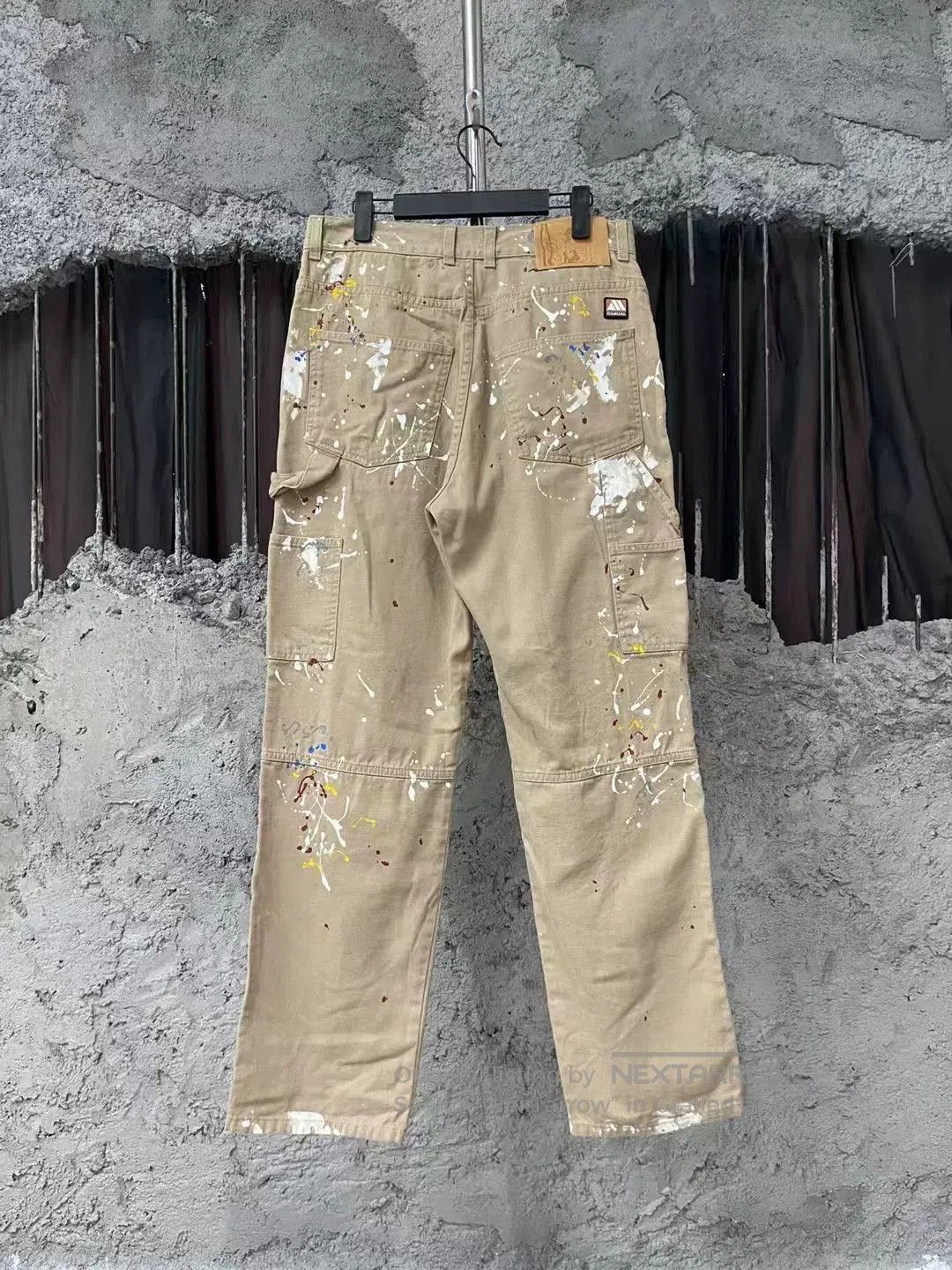 Martine Rose Martine Rose Khaki Splatter Carpenter Jeans. Size US 26 / EU 42 - 2 Thumbnail