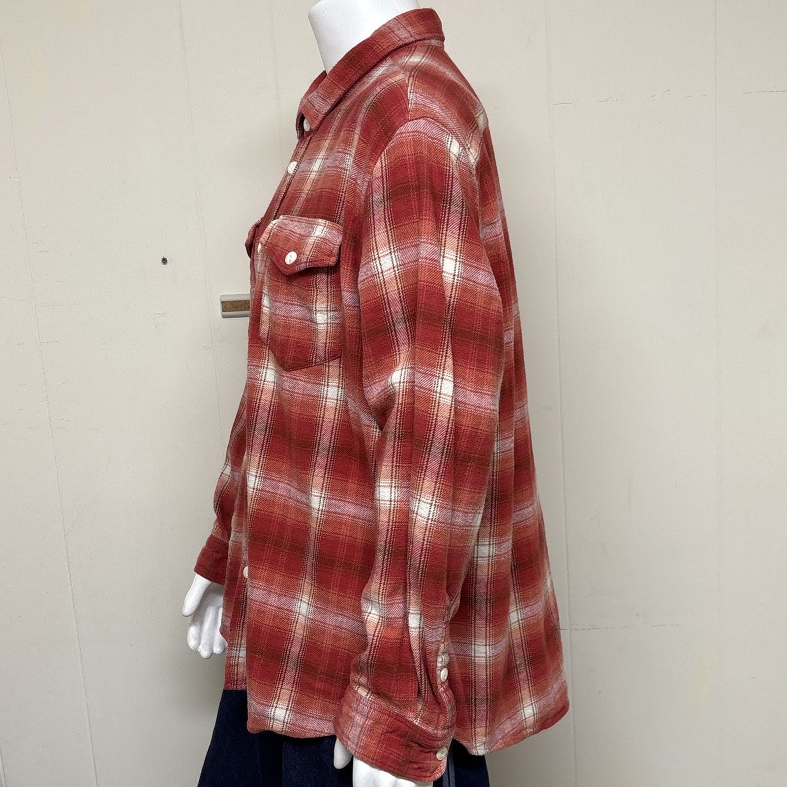 Frye Frye Shadow Plaid Shirt Mens Size 3XL Rust Red Flannel Long Size US XXL / EU 58 / 5 - 2 Thumbnail