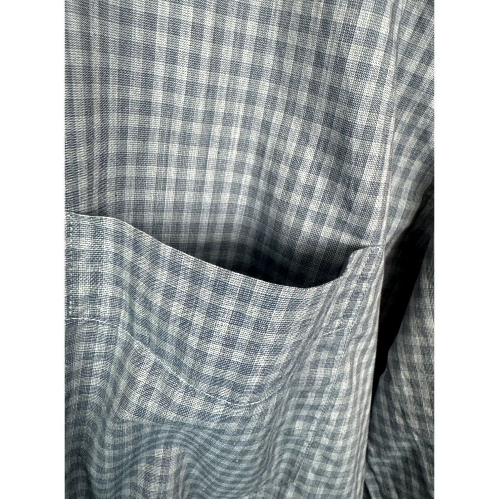 Billy Reid Billy Reid Shirt Mens L Blue Italy Men Standard Cut Dress Button Check Pocket Size 42R - 4 Thumbnail