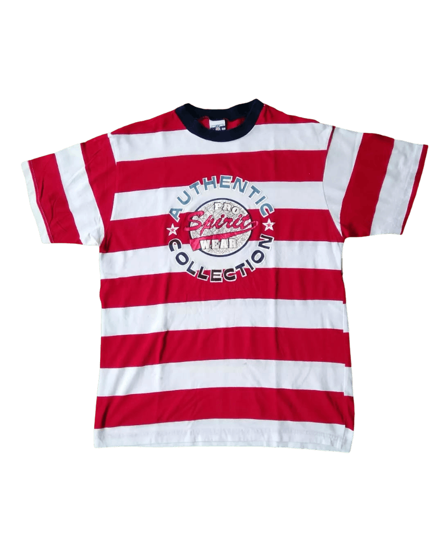 Japanese Brand × Vintage Vintage Pro Spirit Wear Red Striped Tees Size US L / EU 52-54 / 3 - 1 Thumbnail
