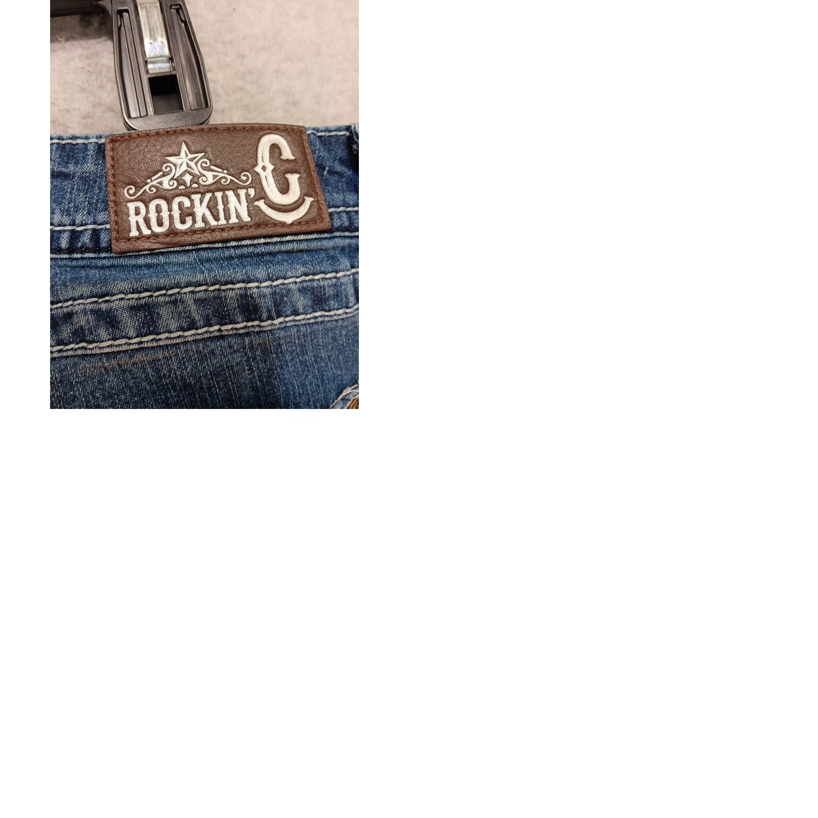 Bell VINTAGE Rockin' C Flare Leg Jeans 32 High-Rise Embroidered Stretchy Med Wash Bell Bottom Size 24" / US 00 / IT 34 - 9 Thumbnail