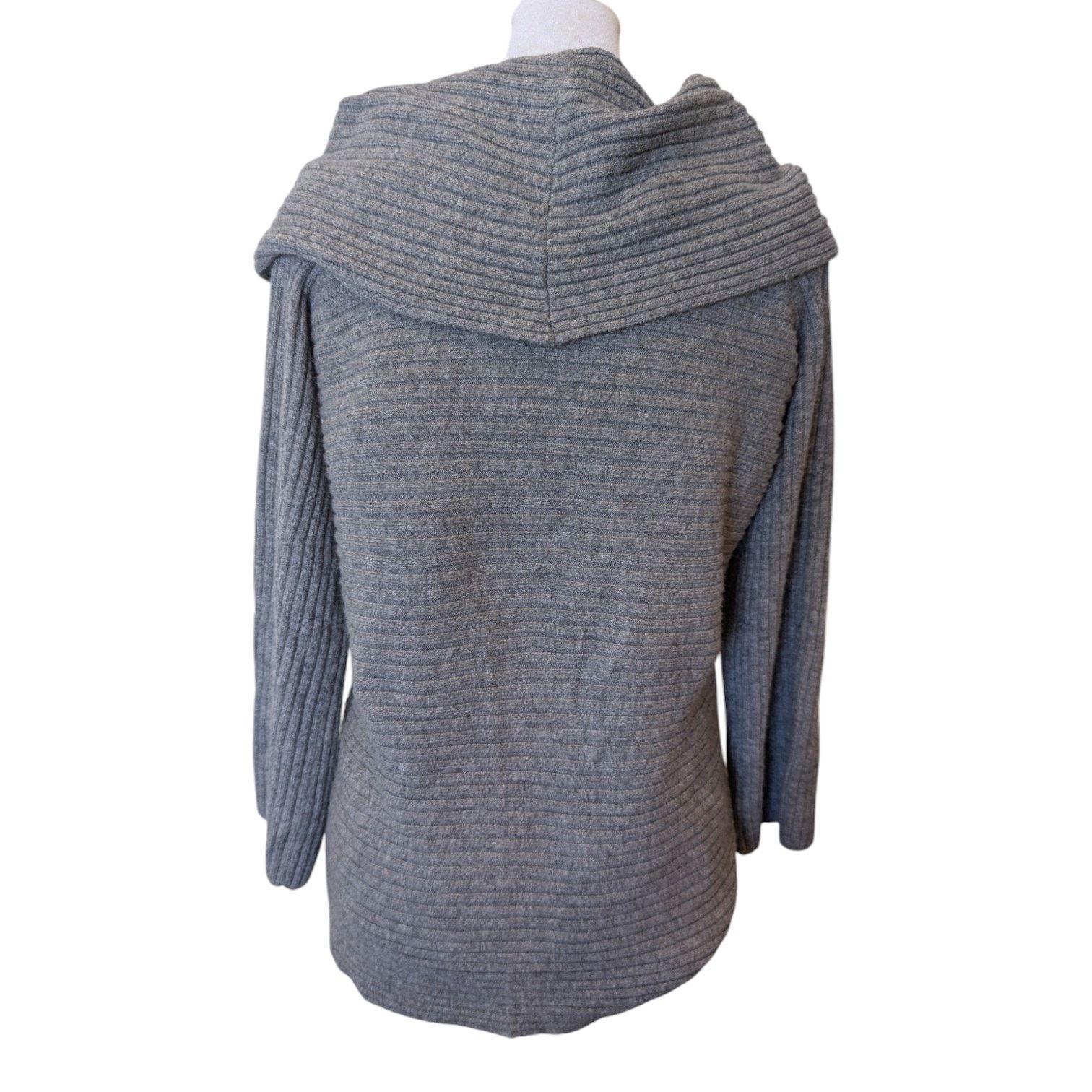 Lou & Grey Lou & Grey Grey Knit Ribbed Off Shoulder Cowl Neck Sweater Size S / US 4 / IT 40 - 4 Thumbnail