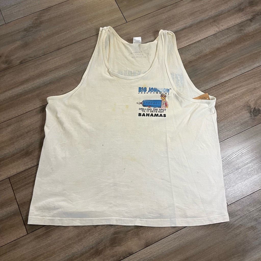 The Simpsons Vintage Big Johnson Bahamas White Casual Tank Top Men XL Size US XL / EU 56 / 4 - 2 Thumbnail