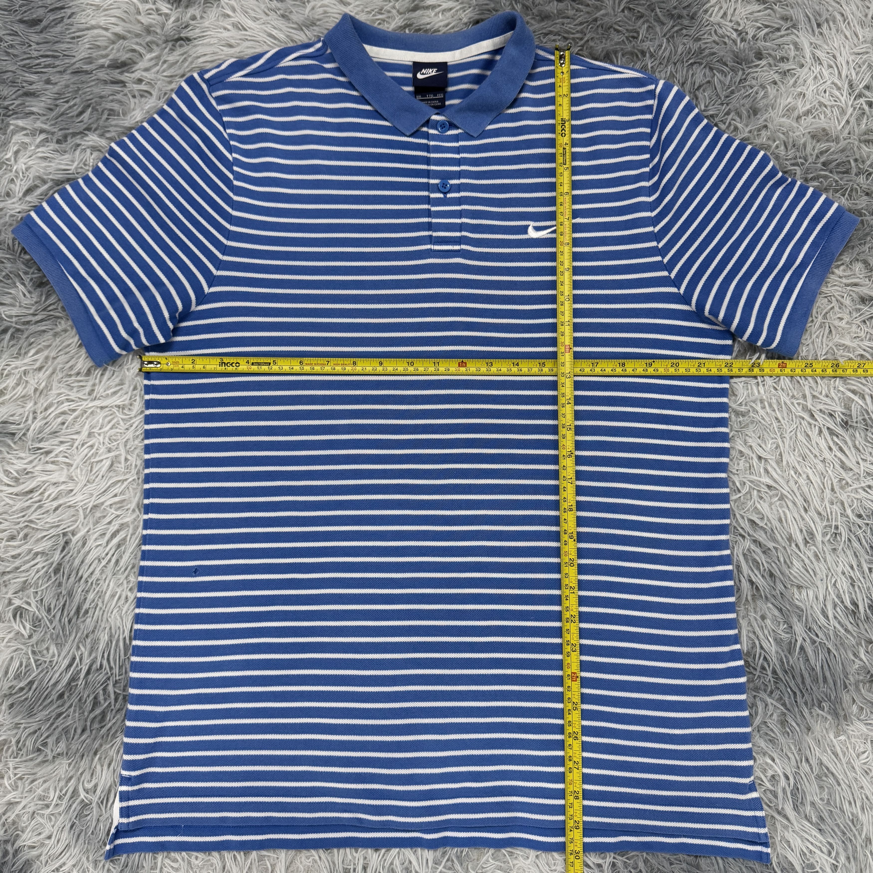 Nike Nike Golf Dri-fit Victory Stripe Polo Blue & White Size US L / EU 52-54 / 3 - 5 Thumbnail