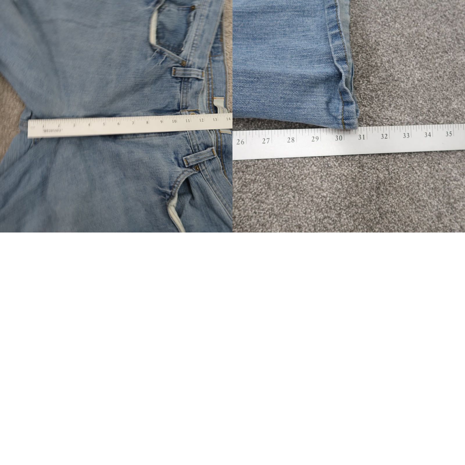 Vintage Urban Pipeline Jeans Mens 36x30 Distressed Blue Denim 5-Pocket Straight Relaxed Size US 36 / EU 52 - 8 Thumbnail