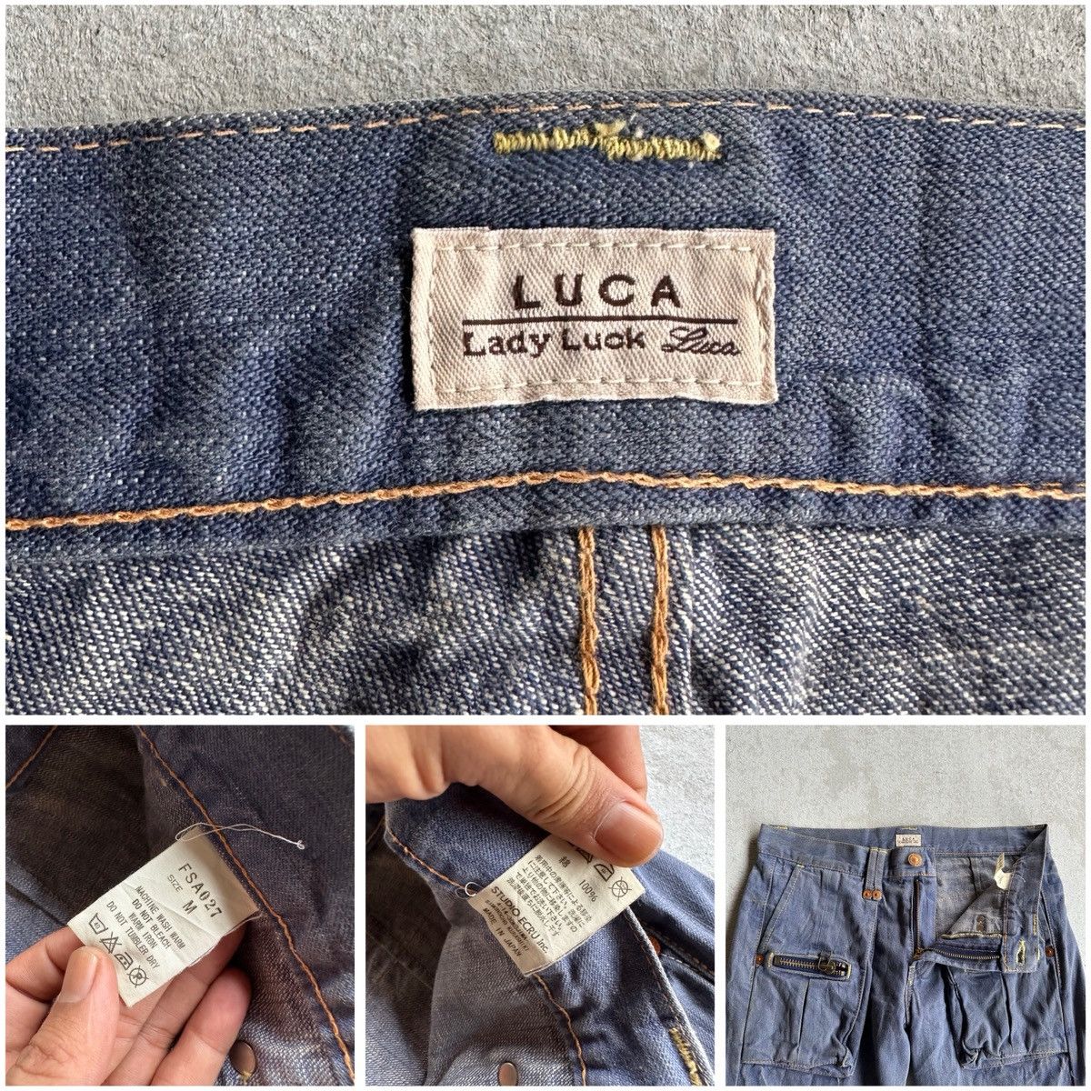 Japanese Brand SEND OFFERS 🩸 LUCY Jeans Big Pocket Denim RARE Ankle Pants Size US 30 / EU 46 - 16 Thumbnail