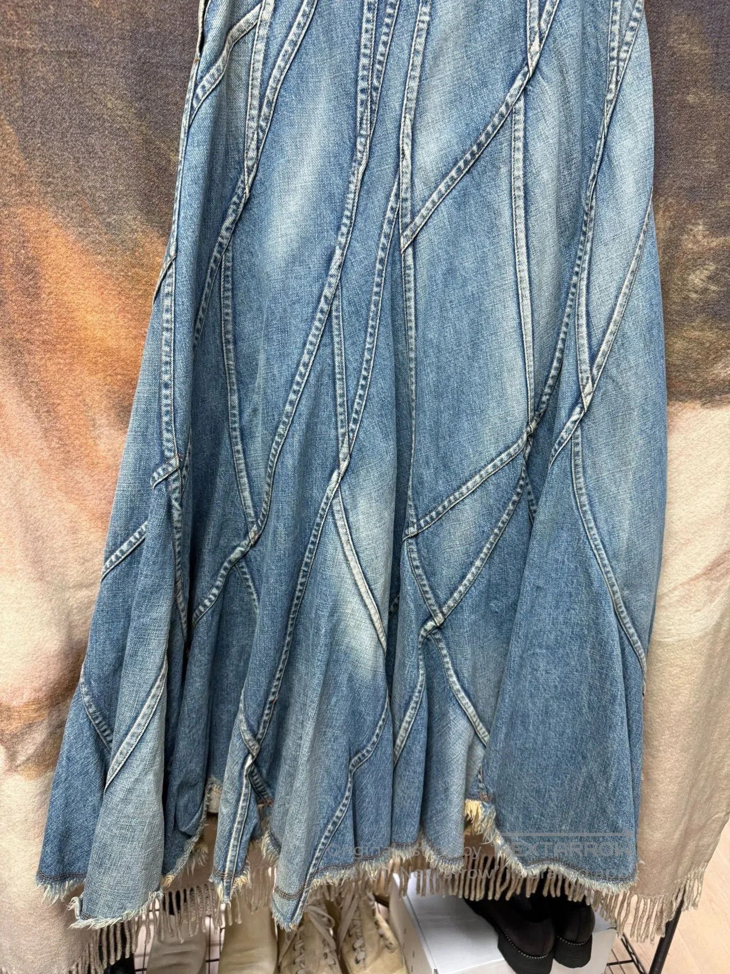 Junya Watanabe Junya Watanabe Washed Patchwork Maxi Skirt. Size 30" / US 8 / IT 44 - 7 Thumbnail