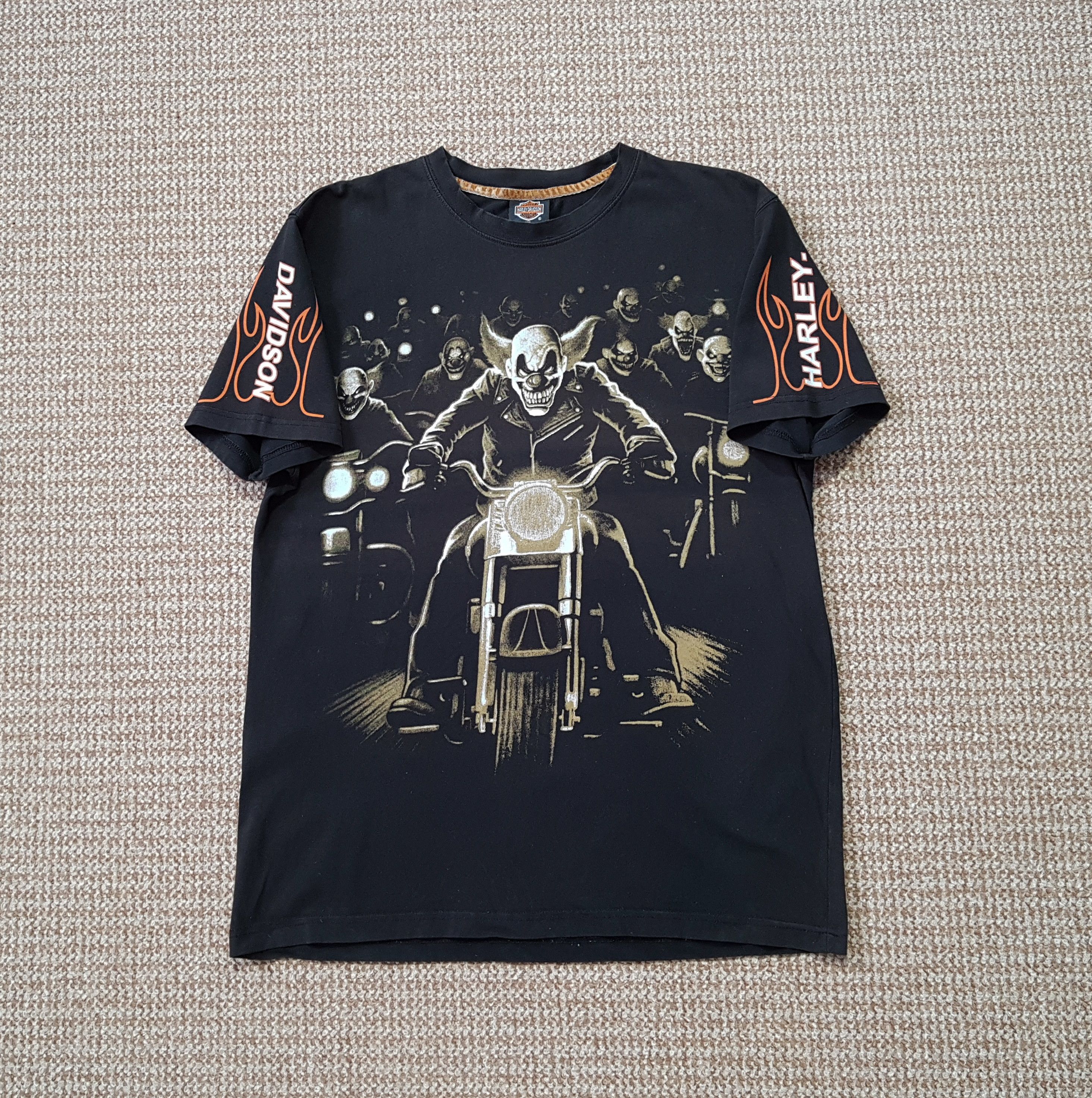 Harley Davidson Harley Davidson Vintage Clown Biker T Shirt made in USA Size US XL / EU 56 / 4 - 2 Thumbnail