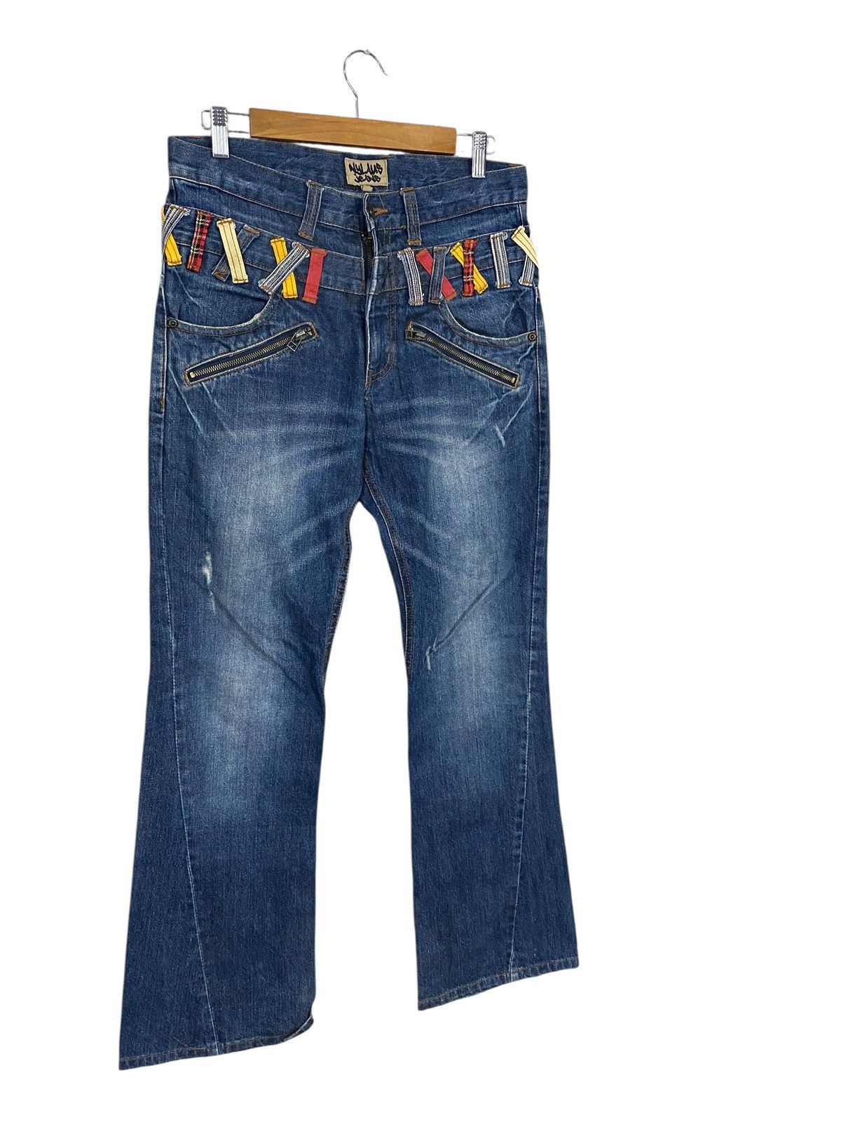 Japanese Brand Japanase brand nylaus jeans double waist flared denim pant Size US 32 / EU 48 - 5 Thumbnail