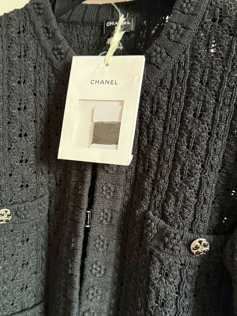 Chanel Chanel 24P new black stereoscopic Embossed flower knitted Size XS / US 0-2 / IT 36-38 - 3 Thumbnail