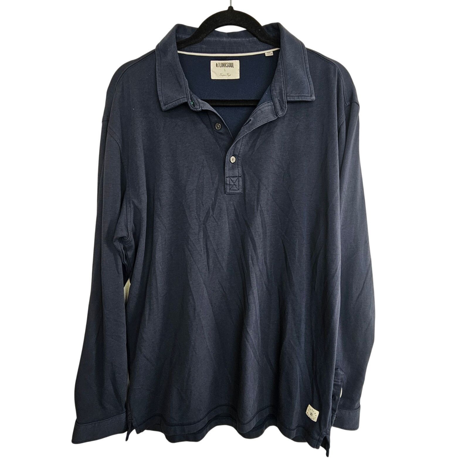 Other Linksoul Polo Shirt Pullover Long Sleeve Top Navy Blue Men L Size US L / EU 52-54 / 3 - 1 Thumbnail