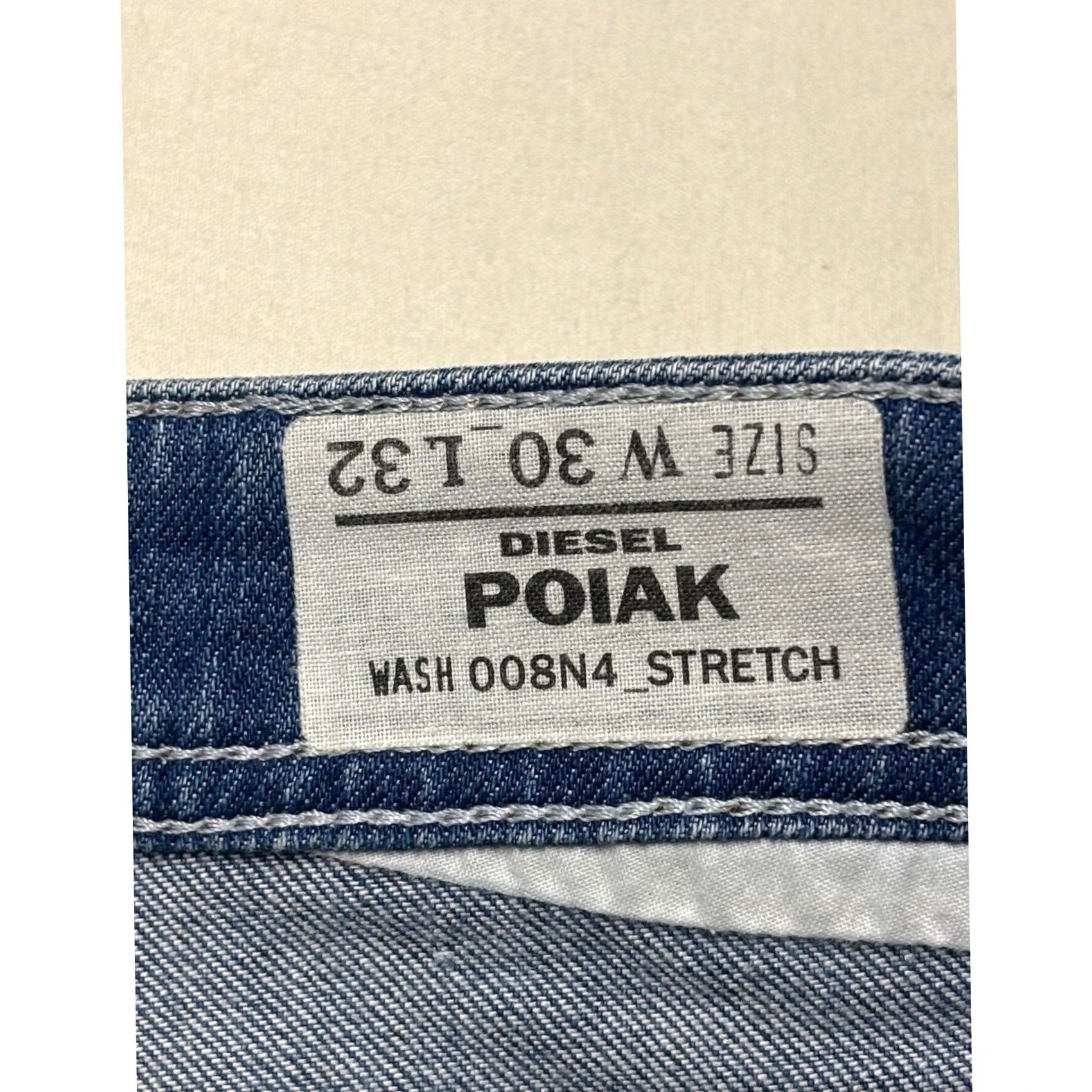 Diesel Diesel Poiak Mens Jeans Size 30x29 Blue Wash 008N4 Stretch Straight Leg Denim Jeans Size US 30 / EU 46 - 3 Thumbnail