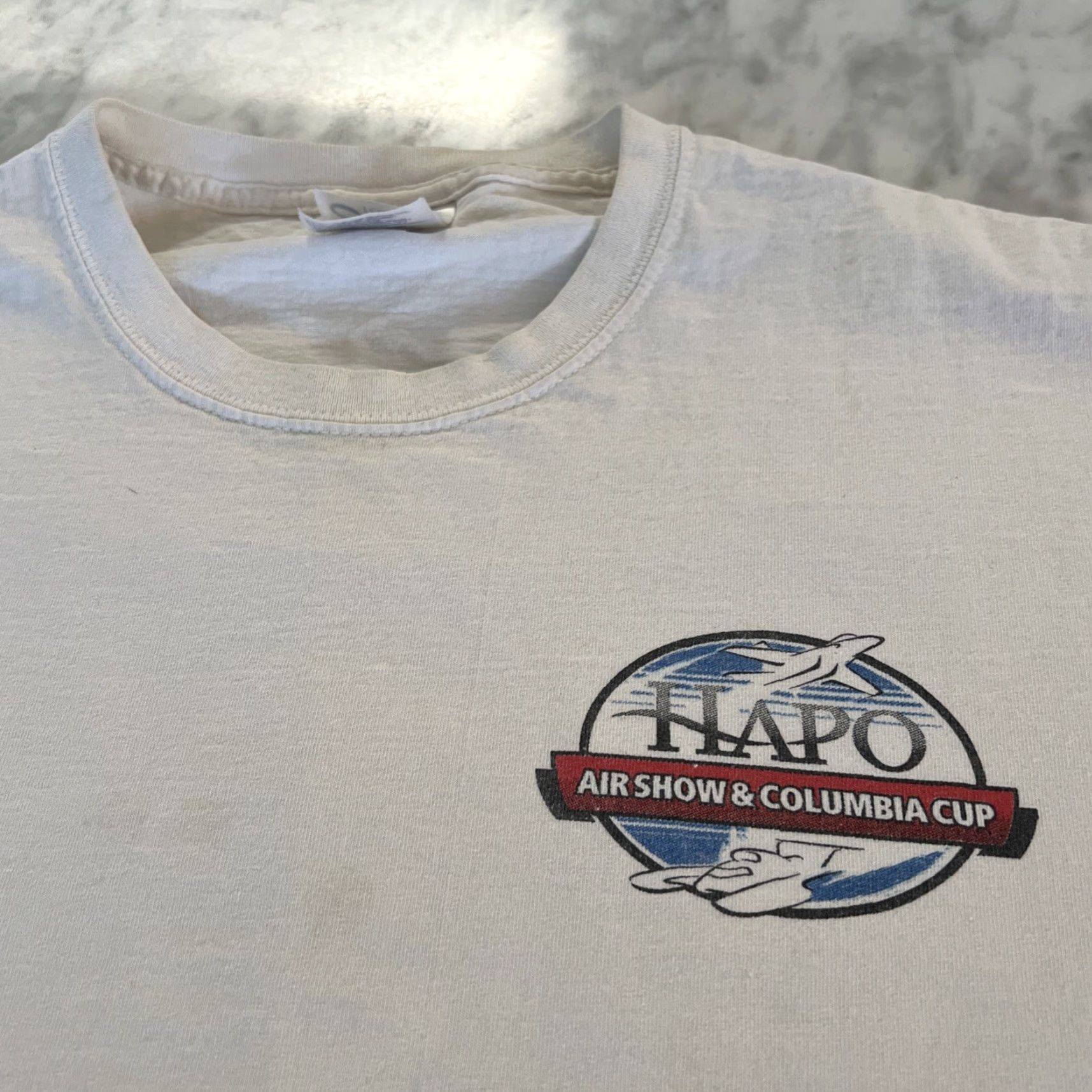 Port & Company VINTAGE Port & Company T-Shirt Main Selling Point: Hapo Air Show & Columbia Cup XL White Men Shirt XL Size US XL / EU 56 / 4 - 3 Thumbnail