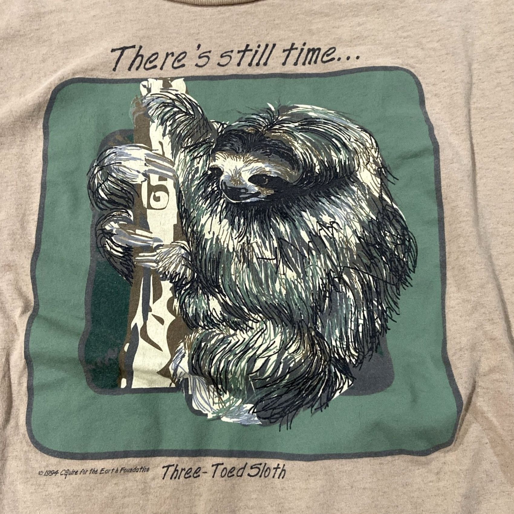 Vintage VINTAGE Alore T-Shirt M Men's Brown Nature 1990s USA Made Earth Foundation Sloth Stitch Cotton Shirt Mens Size US M / EU 48-50 / 2 - 2 Thumbnail