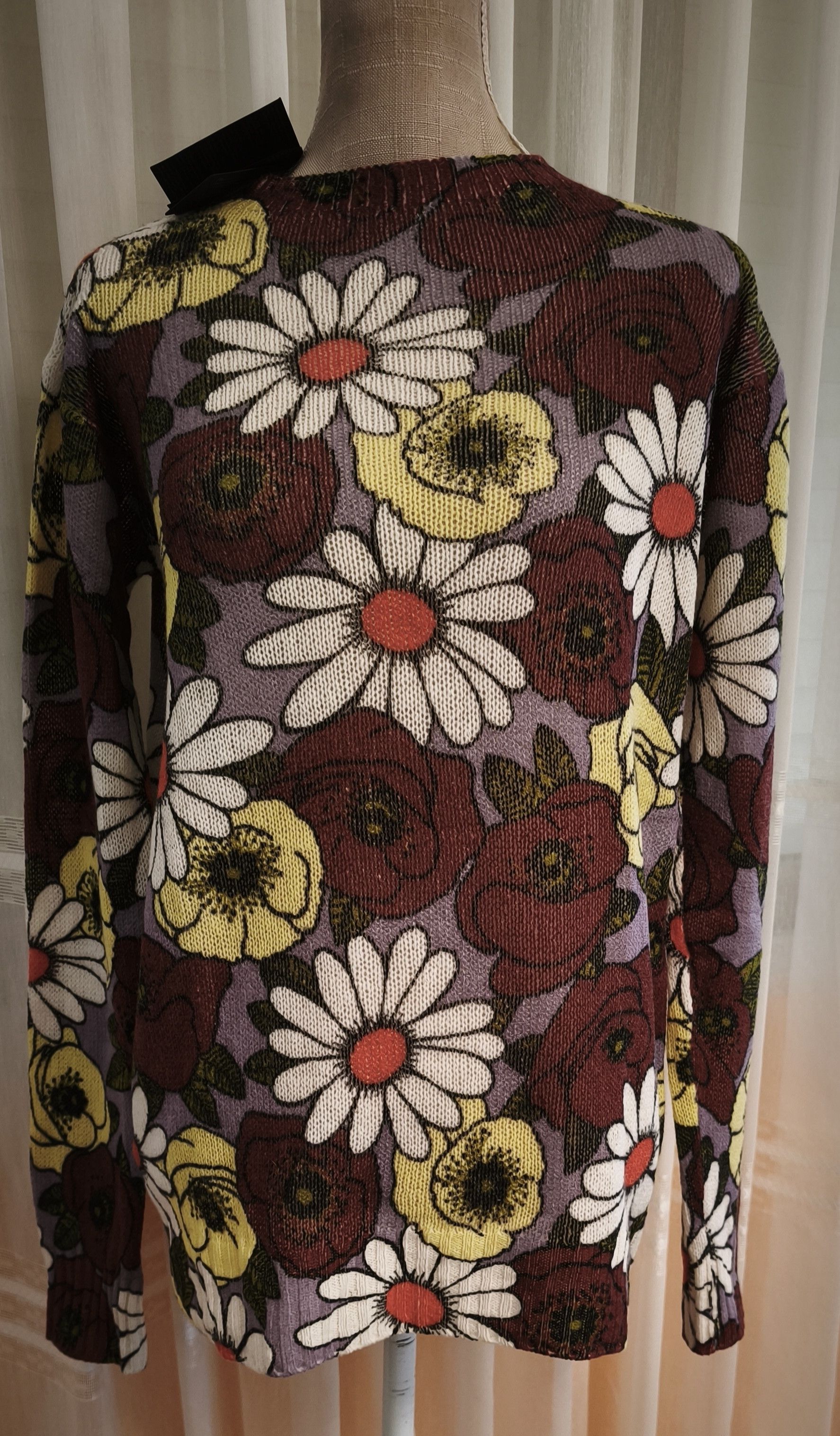 Prada Flower print oversize sweater Size S / US 4 / IT 40 - 1 Thumbnail