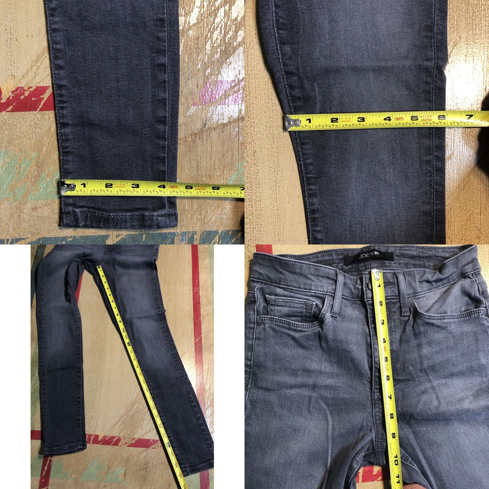Vintage Joes Jeans Ewing Womens 25 X 27 Inseam Skinny Ankle Gray Stretch Denim Size 42" / US 20 - 8 Thumbnail