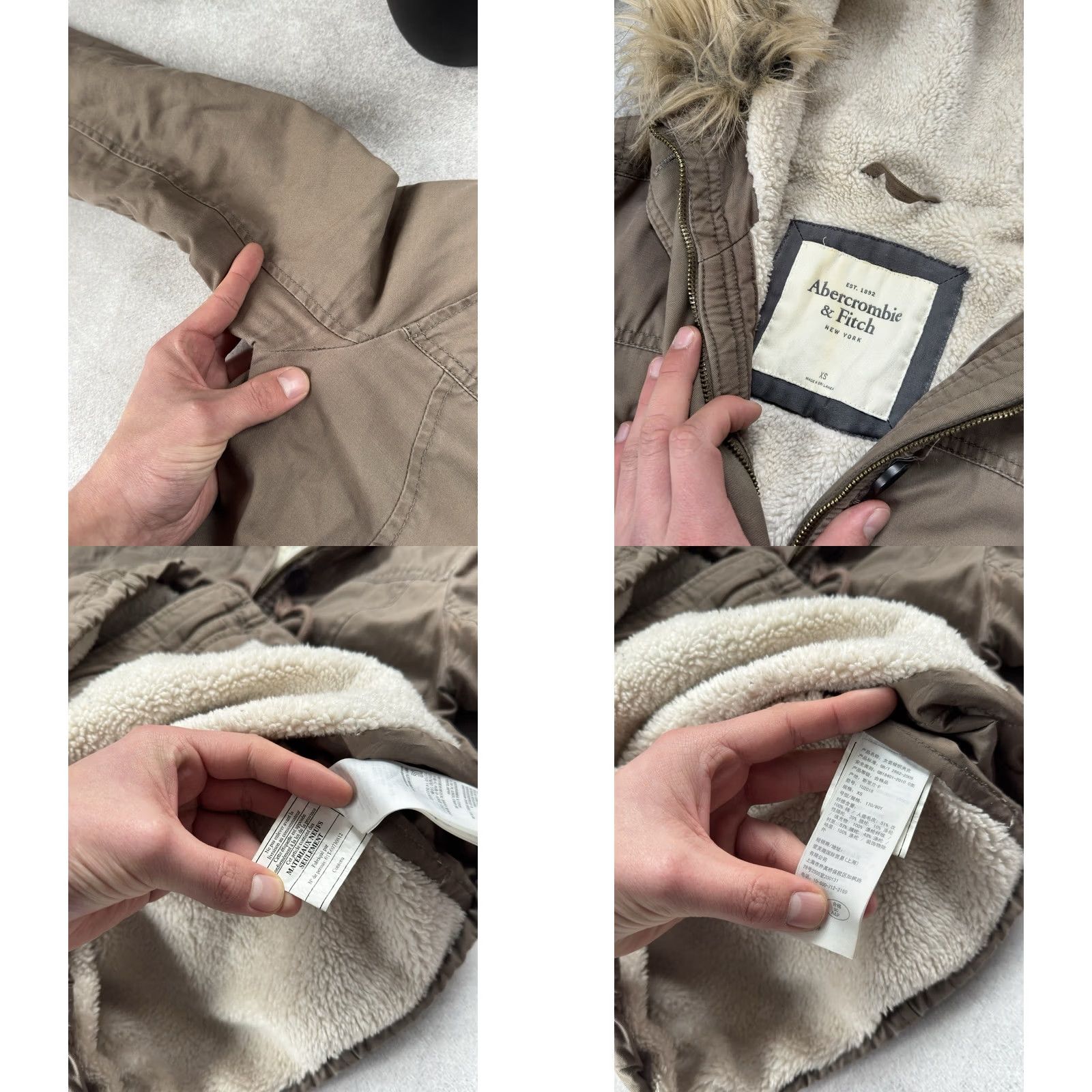 Abercrombie & Fitch VINTAGE Abercrombie & Fitch Long Coat Jacket Parka Women XS Brown Y2K Retro Faux Fur Hooded Long Coat Size XS / US 0-2 / IT 36-38 - 8 Thumbnail