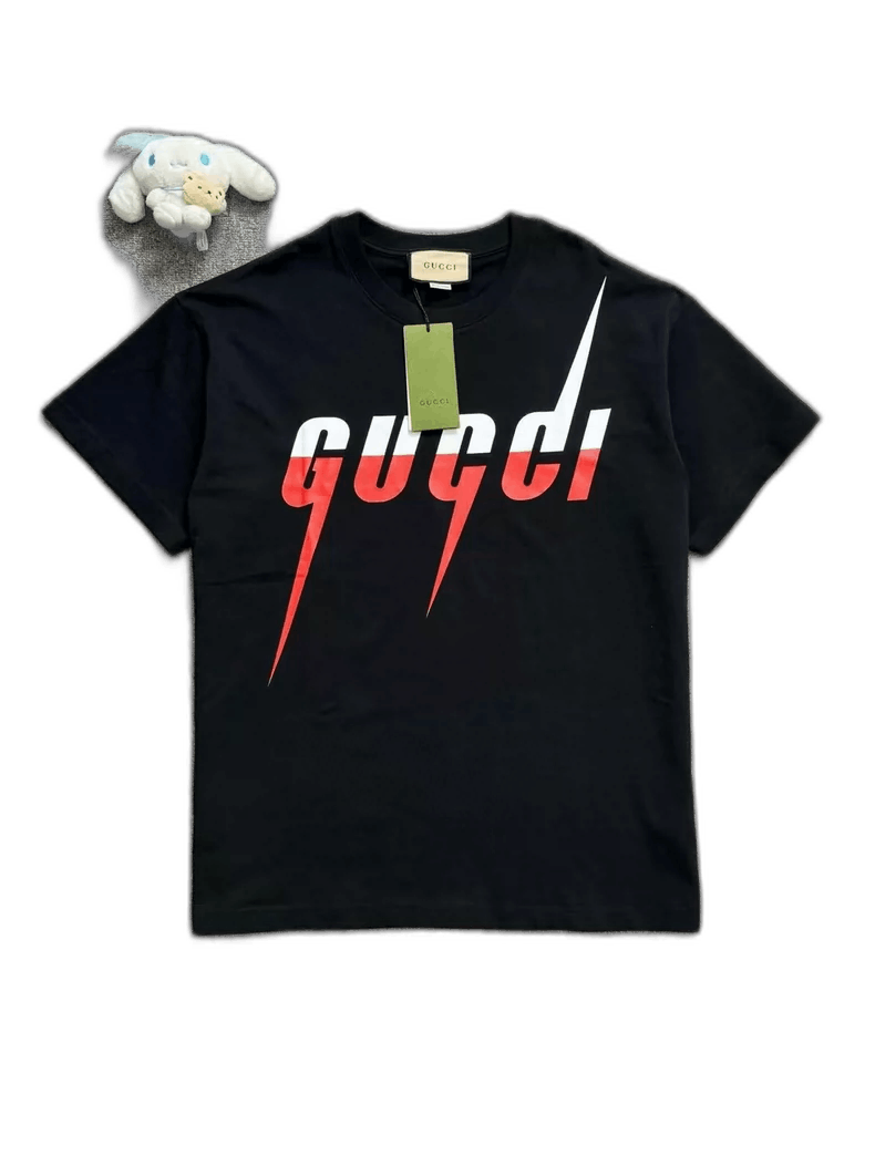 Gucci Gucci Black Lightning Logo Short Sleeve Shirt Size US M / EU 48-50 / 2 - 1 Thumbnail