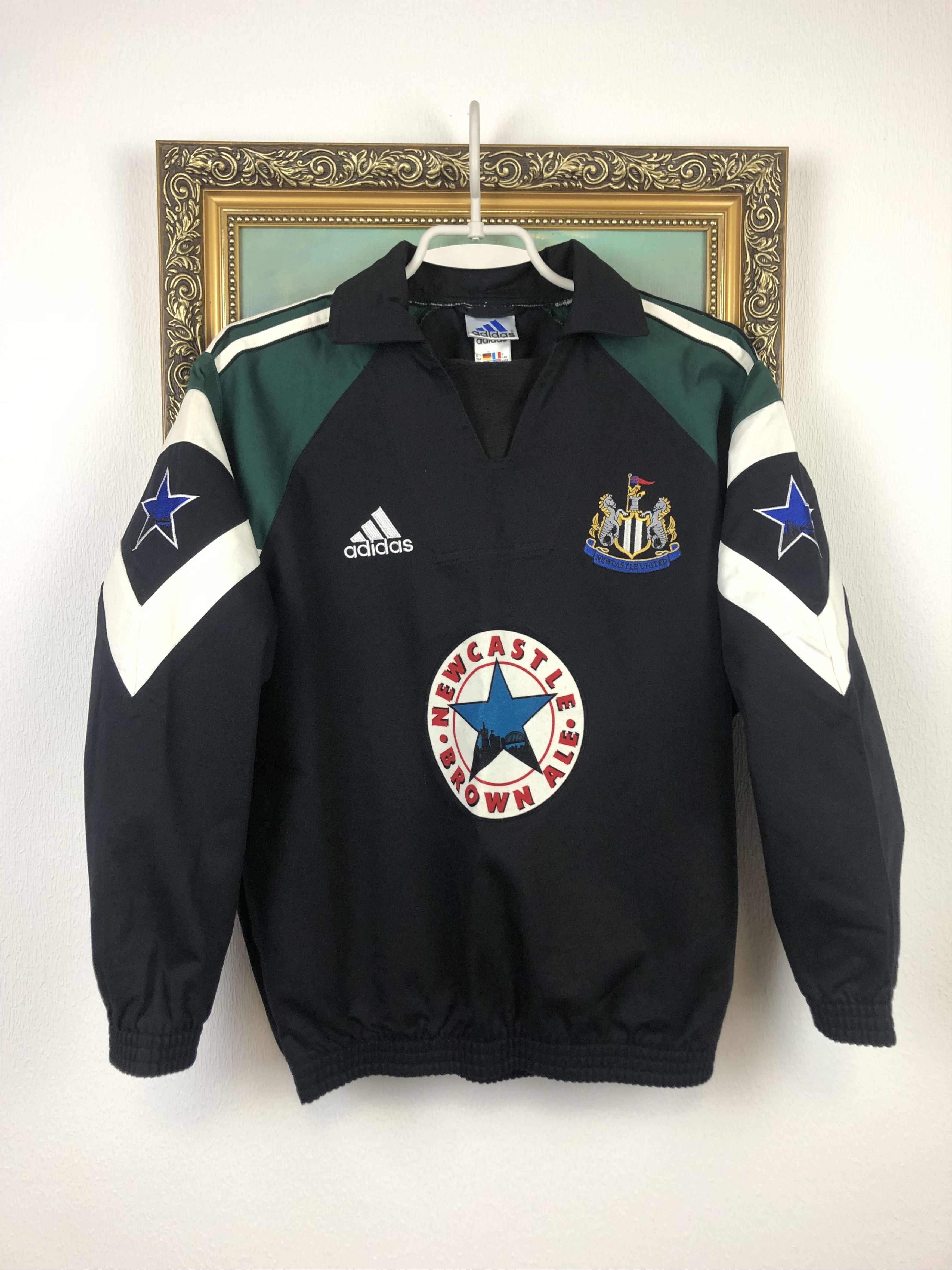 image of Vintage Adidas Newcastle United Sweatshirt Football in Black, Women's (Size Small)