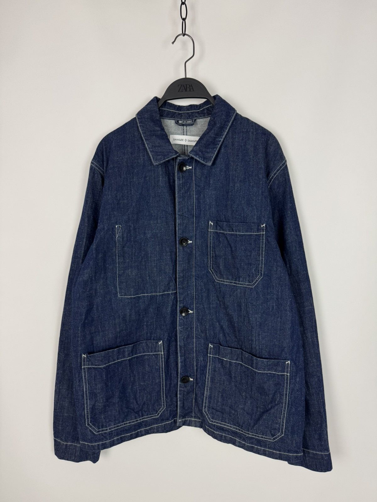 Samsoe Samsoe Samsoe Samsoe Chore Denim Work Jacket Size US L / EU 52-54 / 3 - 3 Thumbnail