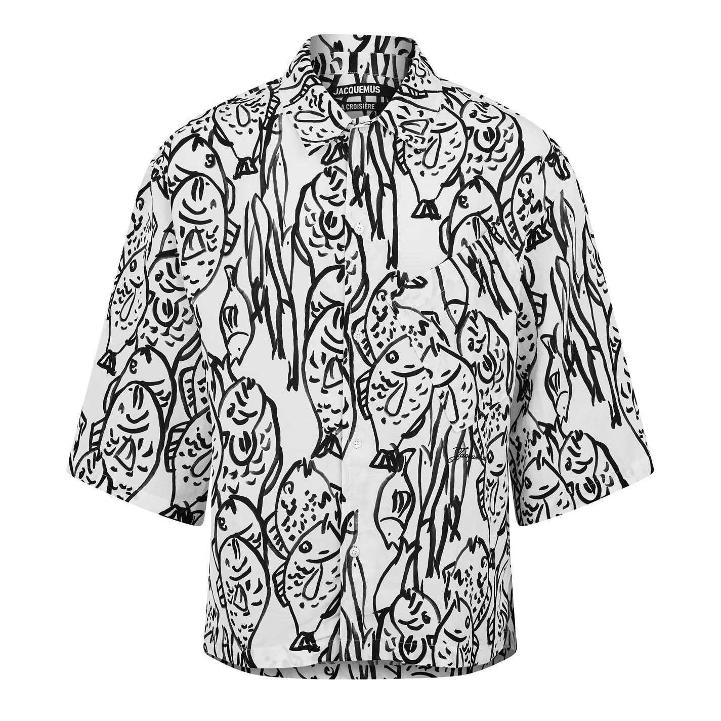 Jacquemus o1g2r1mq0426 Aloe Shirt in Black/White Size US M / EU 48-50 / 2 - 1 Thumbnail