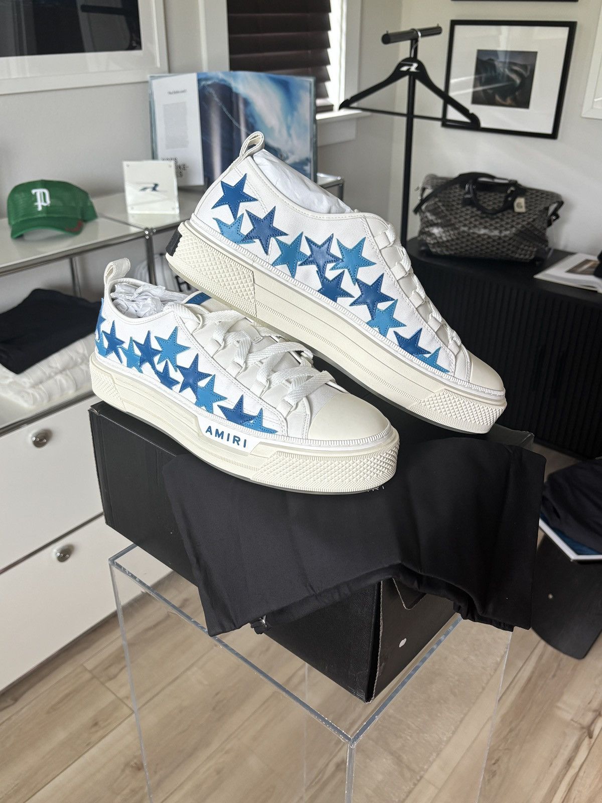 Amiri AMIRI | STAR PATCH LEATHER BLUE SNEAKER LOGO Size US 14 / EU 47 - 6 Thumbnail