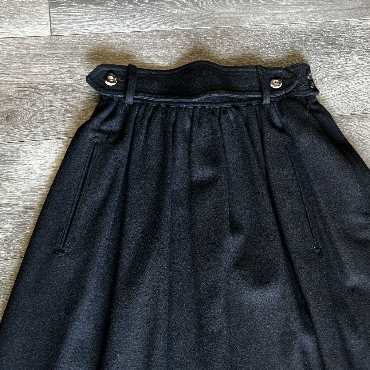 Vintage Vintage 80s Lodenfrey Pure New Wool Pleated Black Maxi Skirt Size 26" / US 2 / IT 38 - 5 Thumbnail