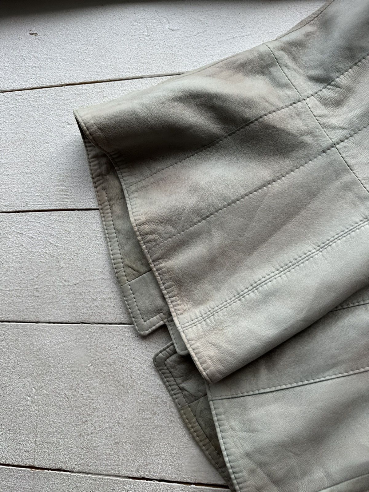 Other 🚨Y2K RICK OWENS TYPE DIRTY SLIM FIT ZIP LEATHER JACKET Size XS / US 0-2 / IT 36-38 - 14 Thumbnail