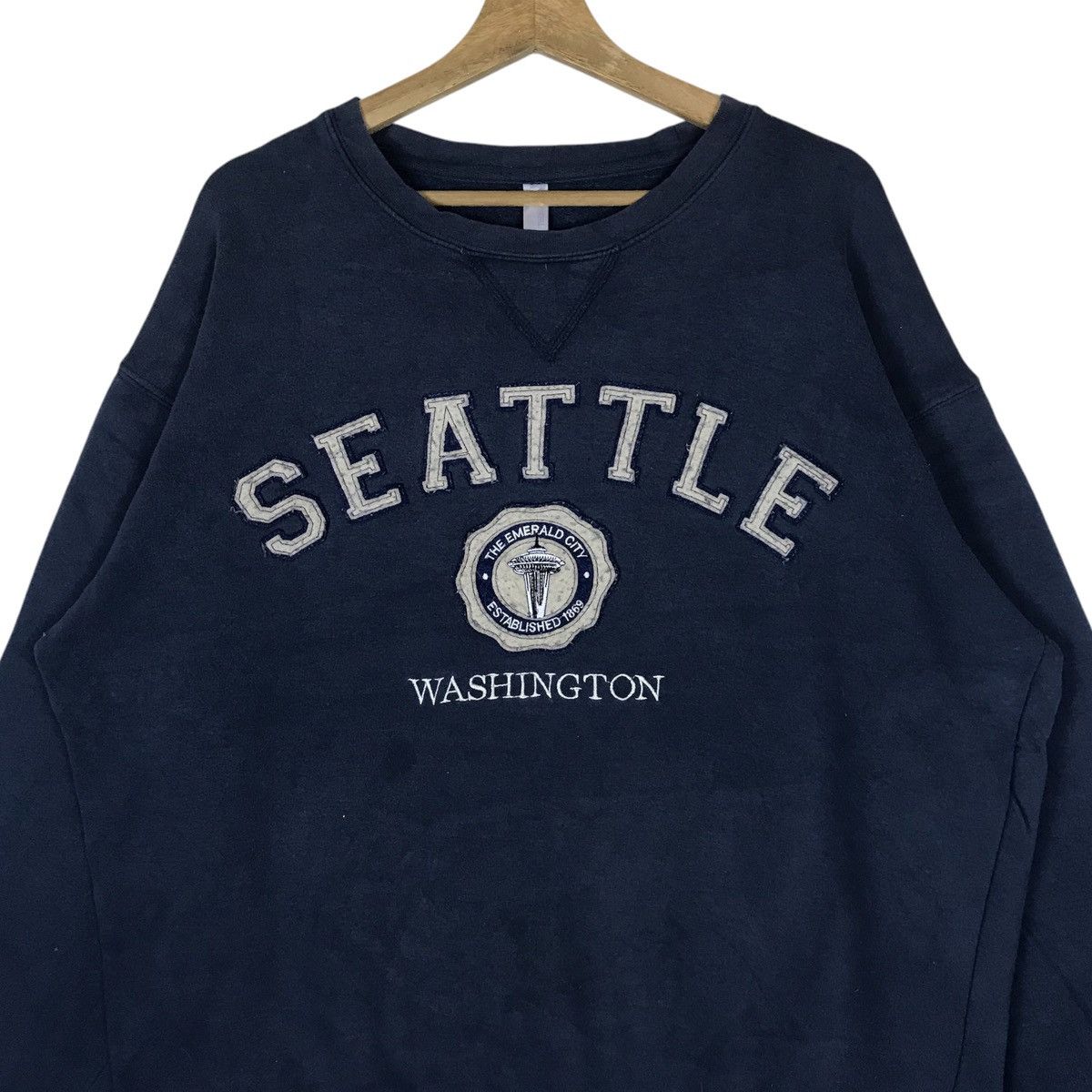 Vintage Vintage TeeMax Seattle Spell Out Pullover Jumper Sweatshirt Size US L / EU 52-54 / 3 - 2 Thumbnail