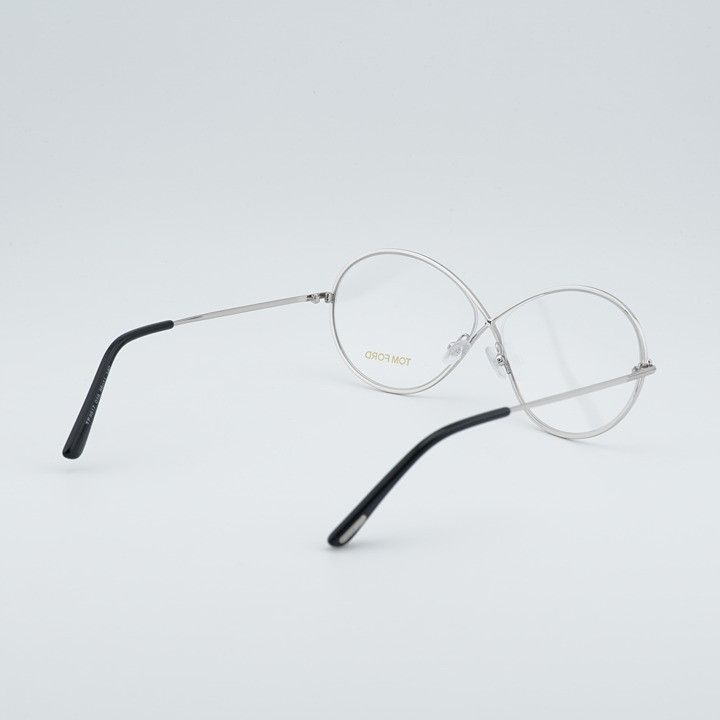 Tom Ford Tom Ford FT5517 018 Eyeglasses Shiny Rhodium 58mm Oval Frame Size ONE SIZE - 3 Thumbnail