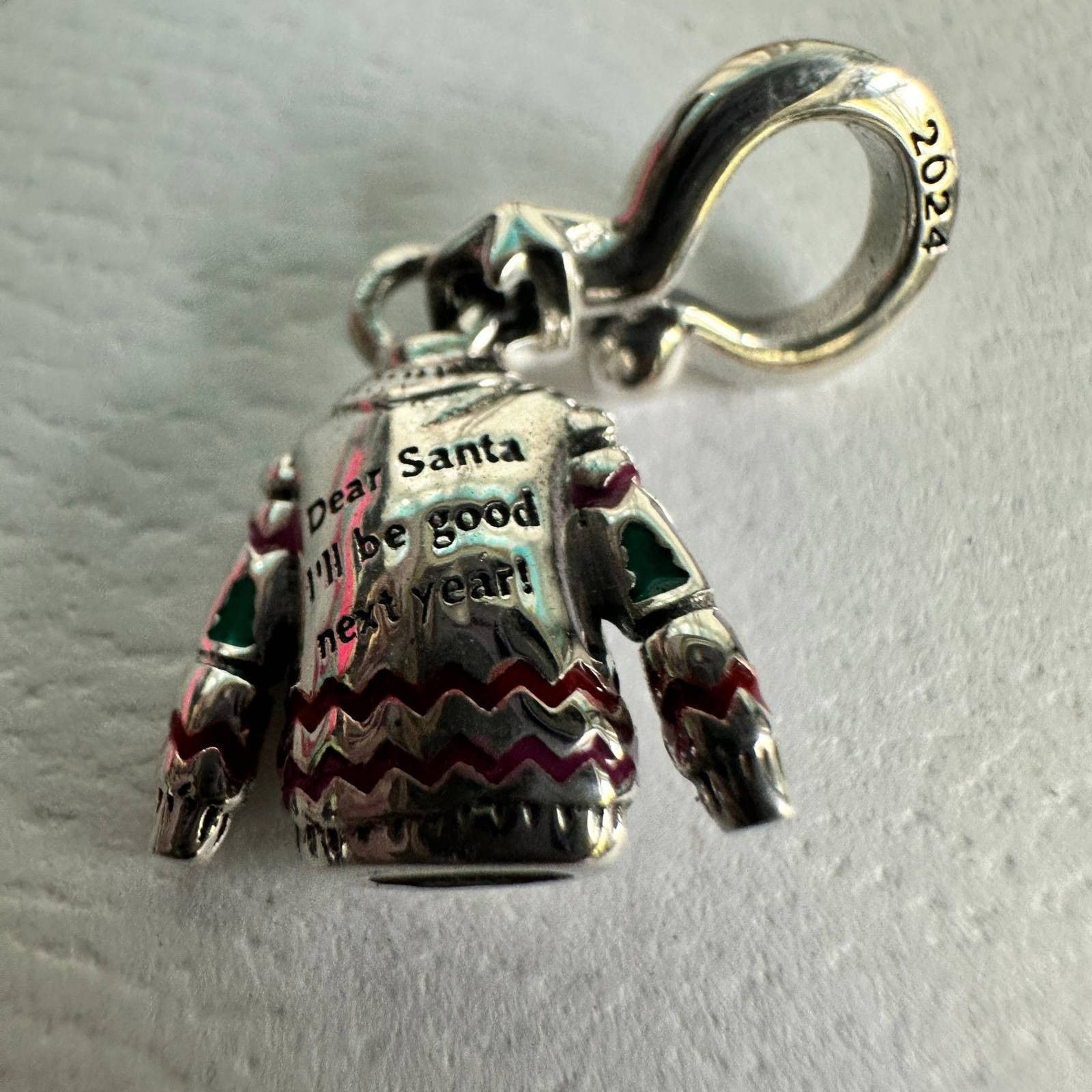 pandora Authentic Pandora #793596C01 Christmas Sweater Dangle Charm Size ONE SIZE - 8 Thumbnail