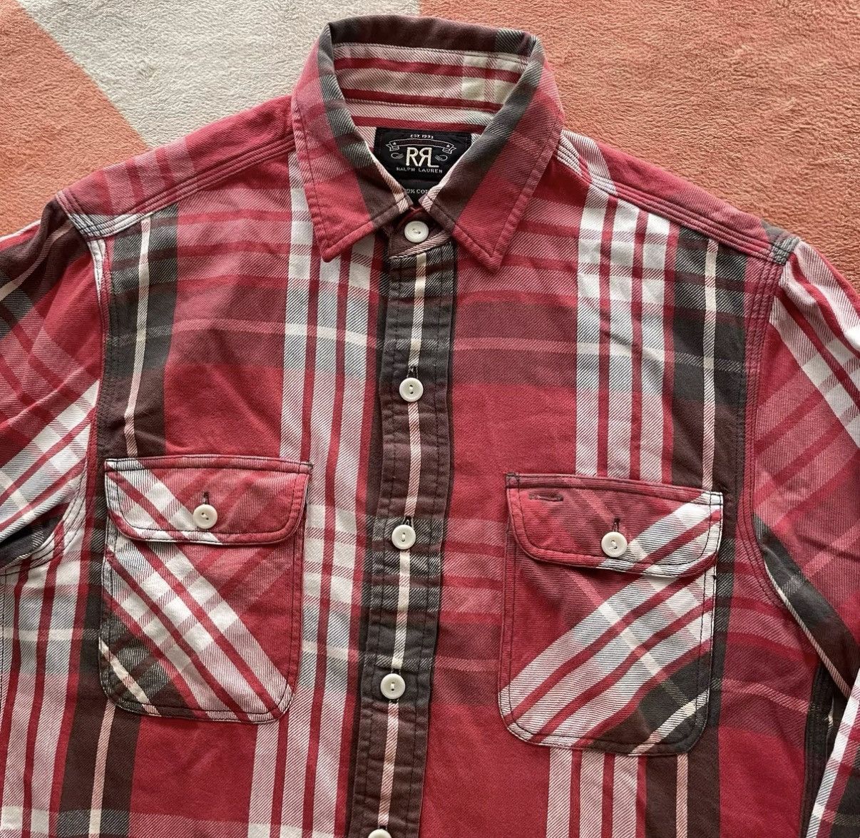 RRL Ralph Lauren RRL Ralph Lauren Double RL Red Plaid Work Shirt K22 Size US S / EU 44-46 / 1 - 2 Thumbnail