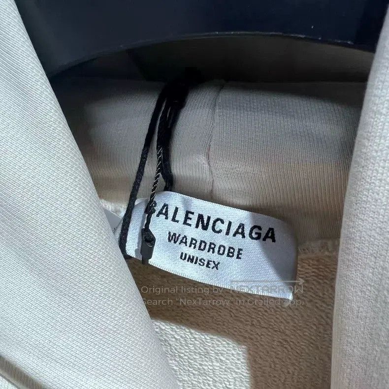 Balenciaga Balenciaga White Logo Letter Embroidered Hooded Sweatshirt Size US S / EU 44-46 / 1 - 6 Thumbnail