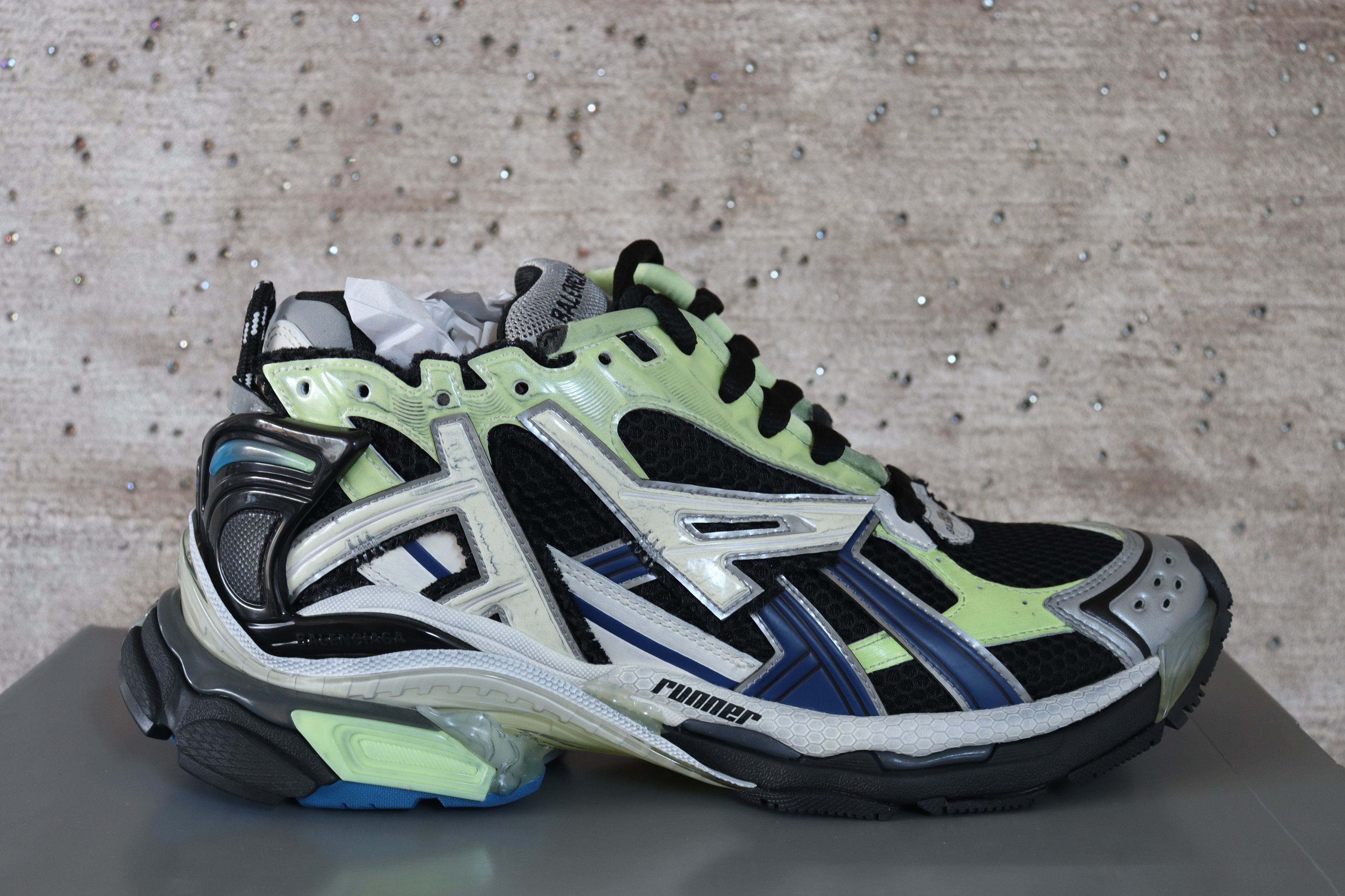 image of Balenciaga O1Rshd10124 Upper/rubber Sole Runner In Multicolor Shoes, Men's (Size 13)