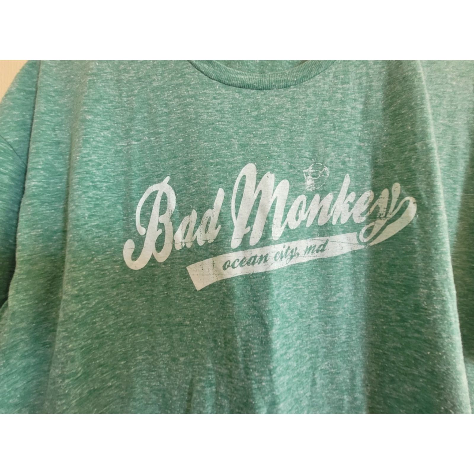 Vintage Bad Monkey Bar & Grill Ocean City MD T Shirt L Green Cotton Logo Graphic Tee Unisex Adults Crew Neck Short Sleeve Size US L / EU 52-54 / 3 - 2 Thumbnail