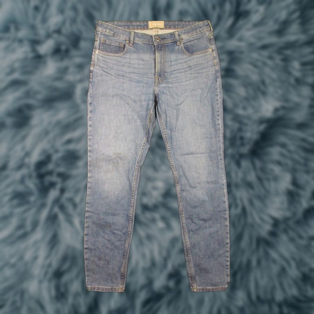 Everlane Everlane Mid Rise Jeans Women's 31 Tall 32x31 Denim Blue 5-Pocket Skinny Medium Wash Whiskers Fade Zip Button Size 24" / US 00 / IT 34 - 1 Thumbnail