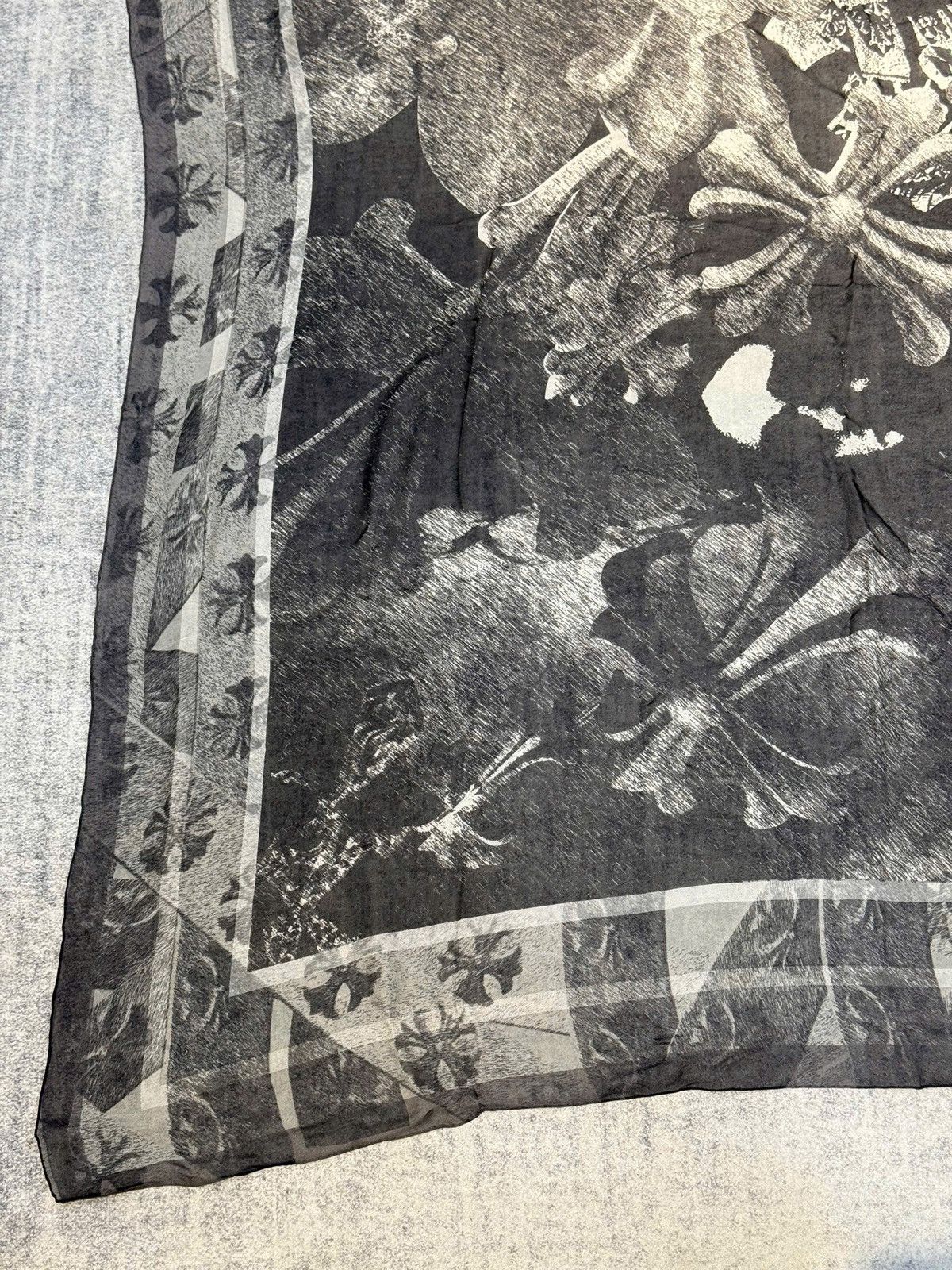 Chrome Hearts Chrome Hearts Print Silk scarf black Size ONE SIZE - 2 Thumbnail