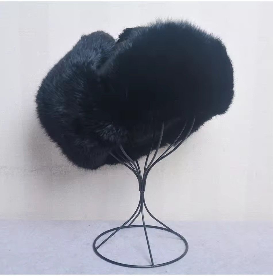 Japanese Brand Size M Warm Russian Ushanka Hat with Ear Flap Pu Leather Size ONE SIZE - 4 Thumbnail