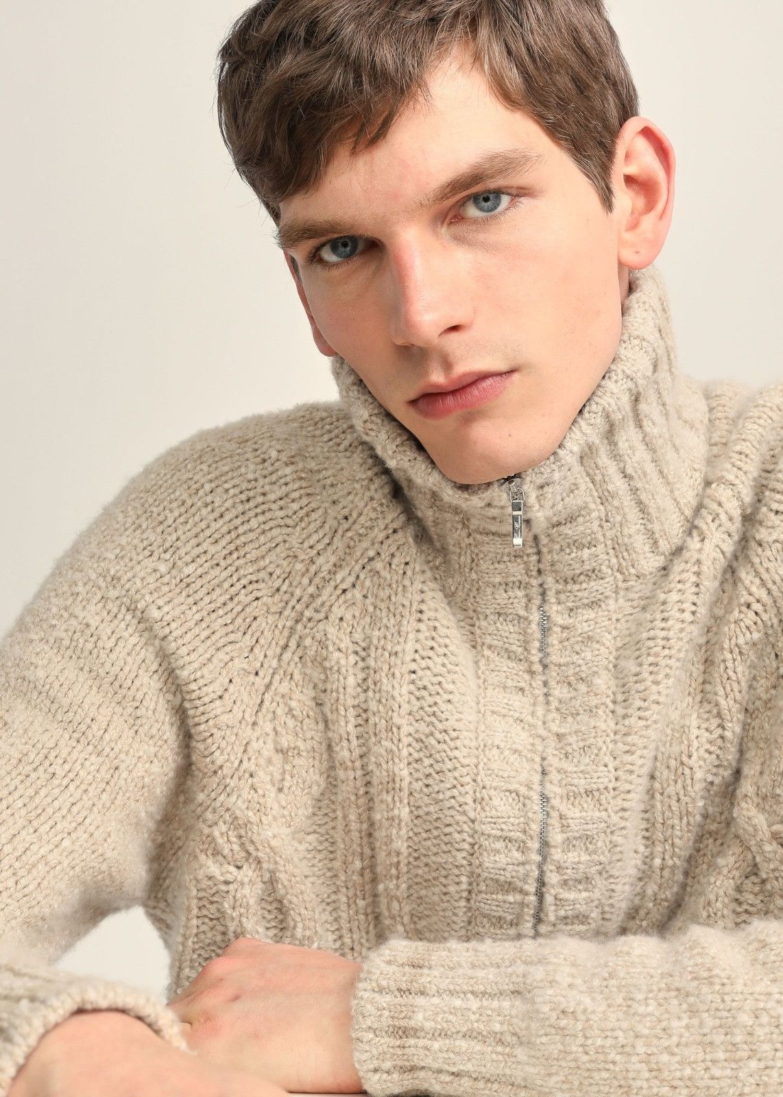Loro Piana o1srvl11e1124 Half-Zip Cashmere Mezzocollo Sweater in Beige Size US M / EU 48-50 / 2 - 4 Thumbnail