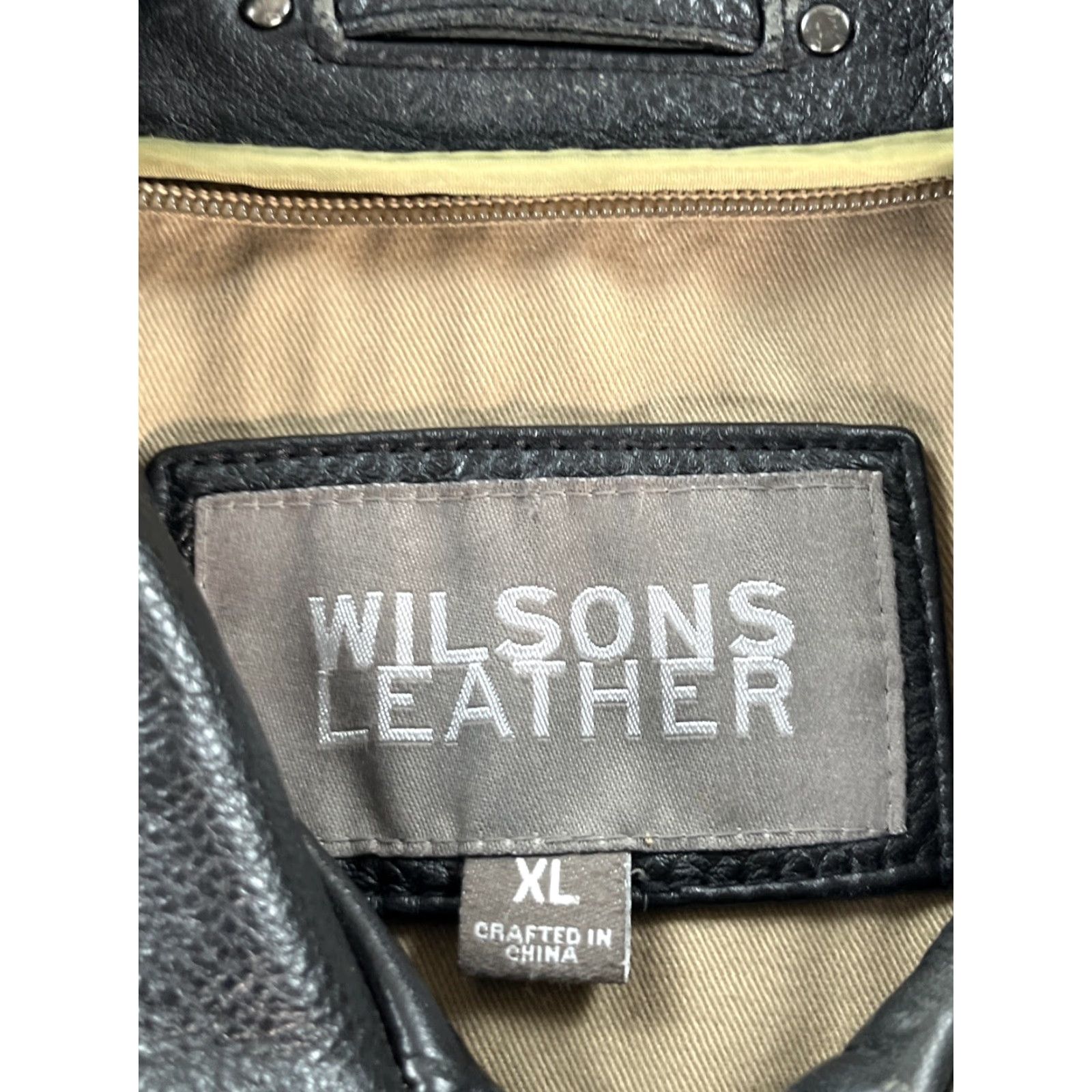 Wilson VINTAGE Wilson Leather Jacket Mens XL Black Full Zip Biker 90s Full Zip Size US XL / EU 56 / 4 - 4 Thumbnail