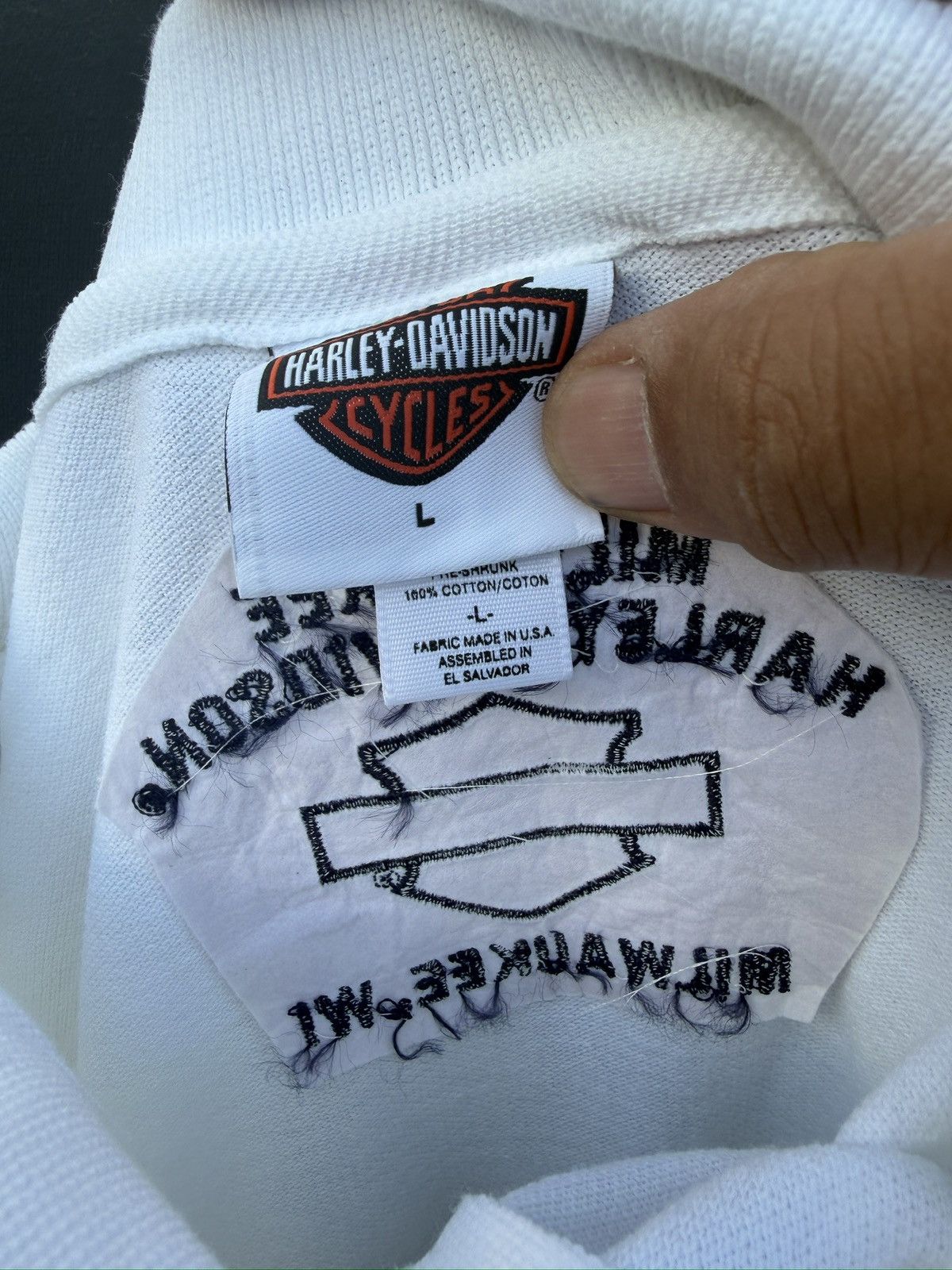 Harley Davidson Harley Davidson Polo Shirt Golf White Embroidered Men's L Size US L / EU 52-54 / 3 - 4 Thumbnail
