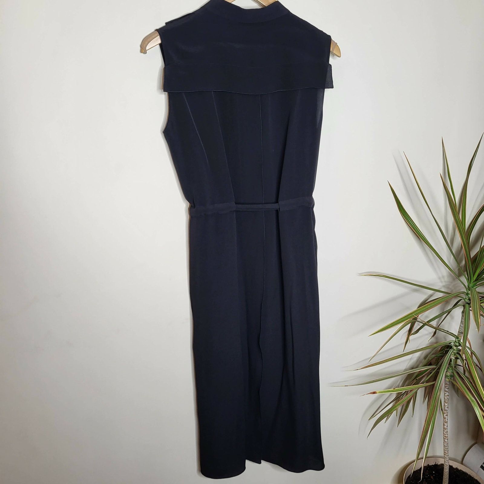 Jil Sander Jil Sander Silk Black Sleeveless Button Midi Shirt Dress 40 Size S / US 4 / IT 40 - 3 Thumbnail