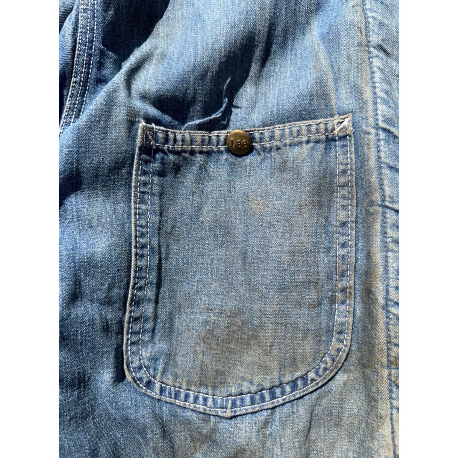 Lee VINTAGE Lee Denim Chore Jacket Sunfaded 1960s Union Made Sanforized XL Mens Size US XL / EU 56 / 4 - 7 Thumbnail