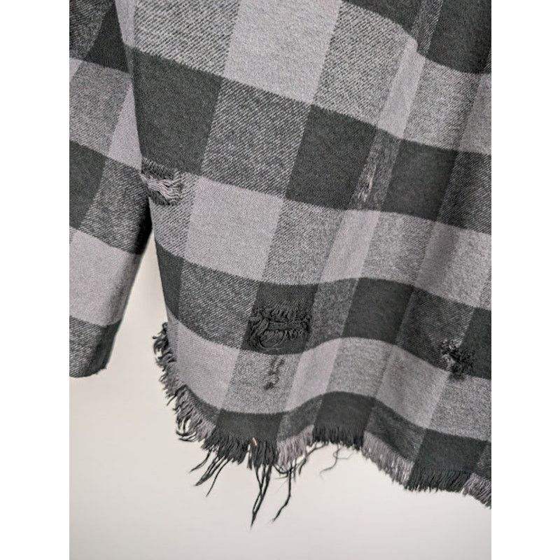 Balenciaga o1rshd1 Buffalo Check Flannel Shirt in Black/Grey 3 Size US L / EU 52-54 / 3 - 14 Thumbnail