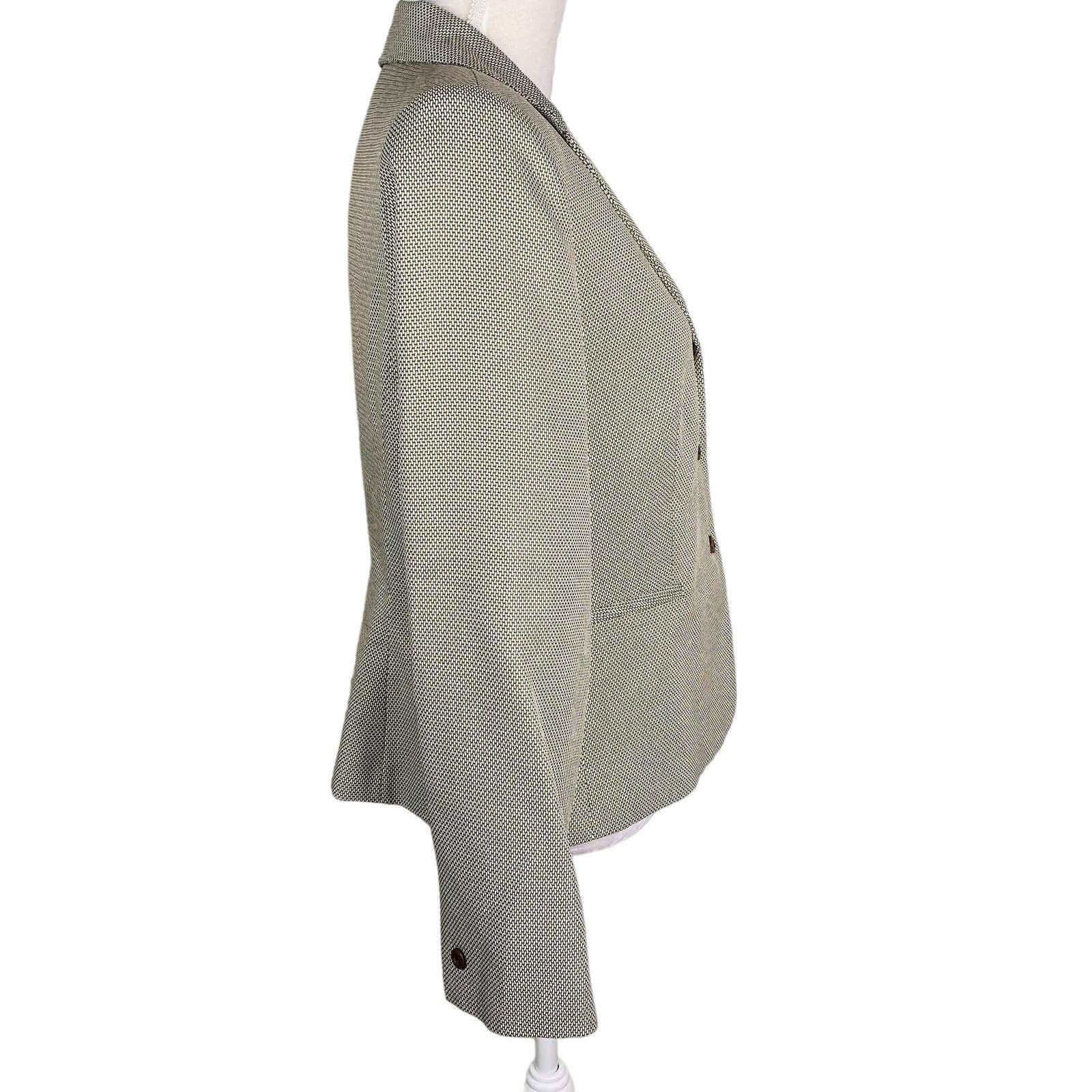 Other Vintage Giorgio Sant'Angelo Blazer 12 Taupe Ivory Weave New Size XL / US 12-14 / IT 48-50 - 7 Thumbnail