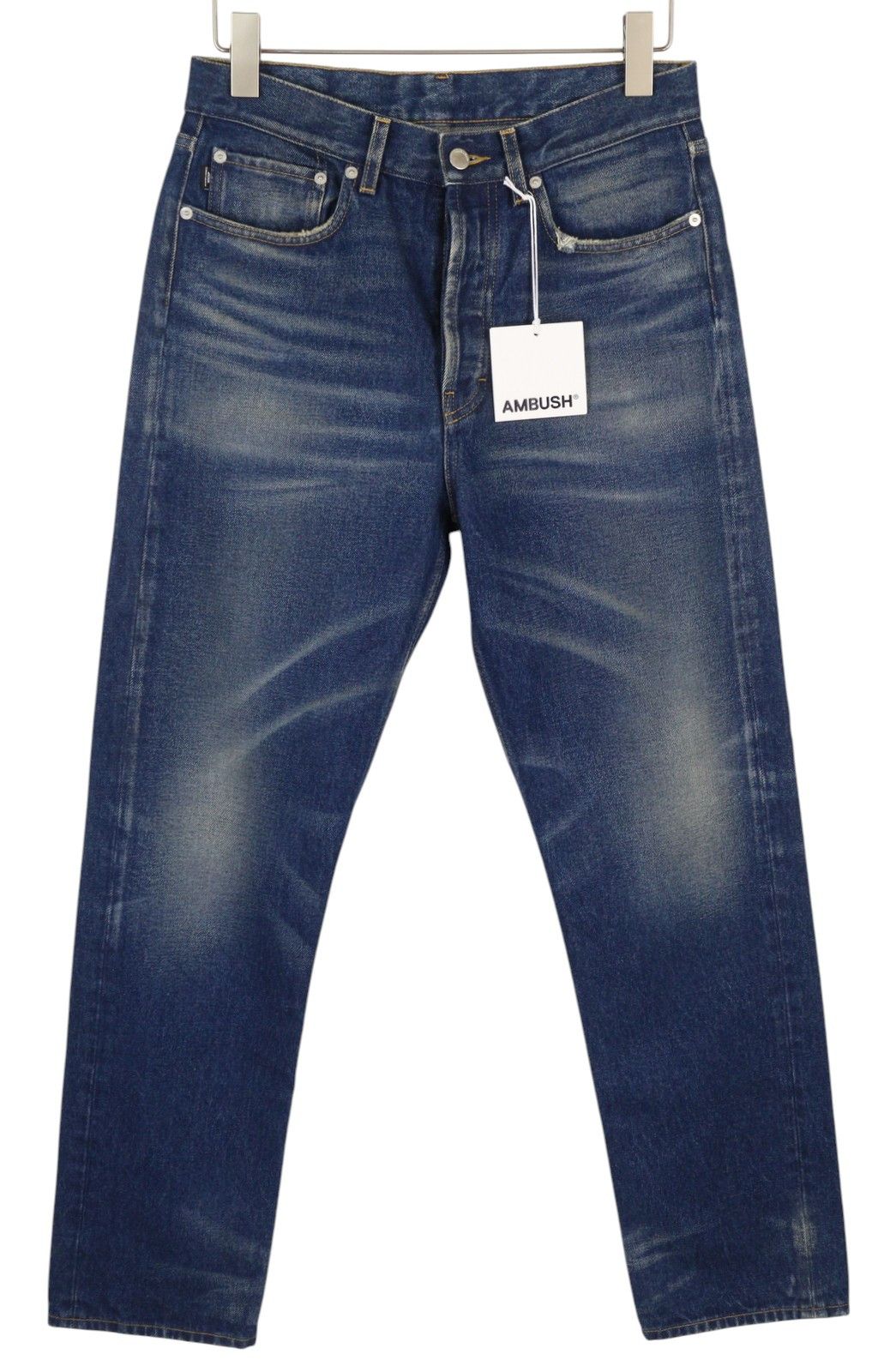 Ambush Design W30 Blue Faded Washed Whiskers Slim Button Fly Denim 86511 Size US 30 / EU 46 - 1 Thumbnail