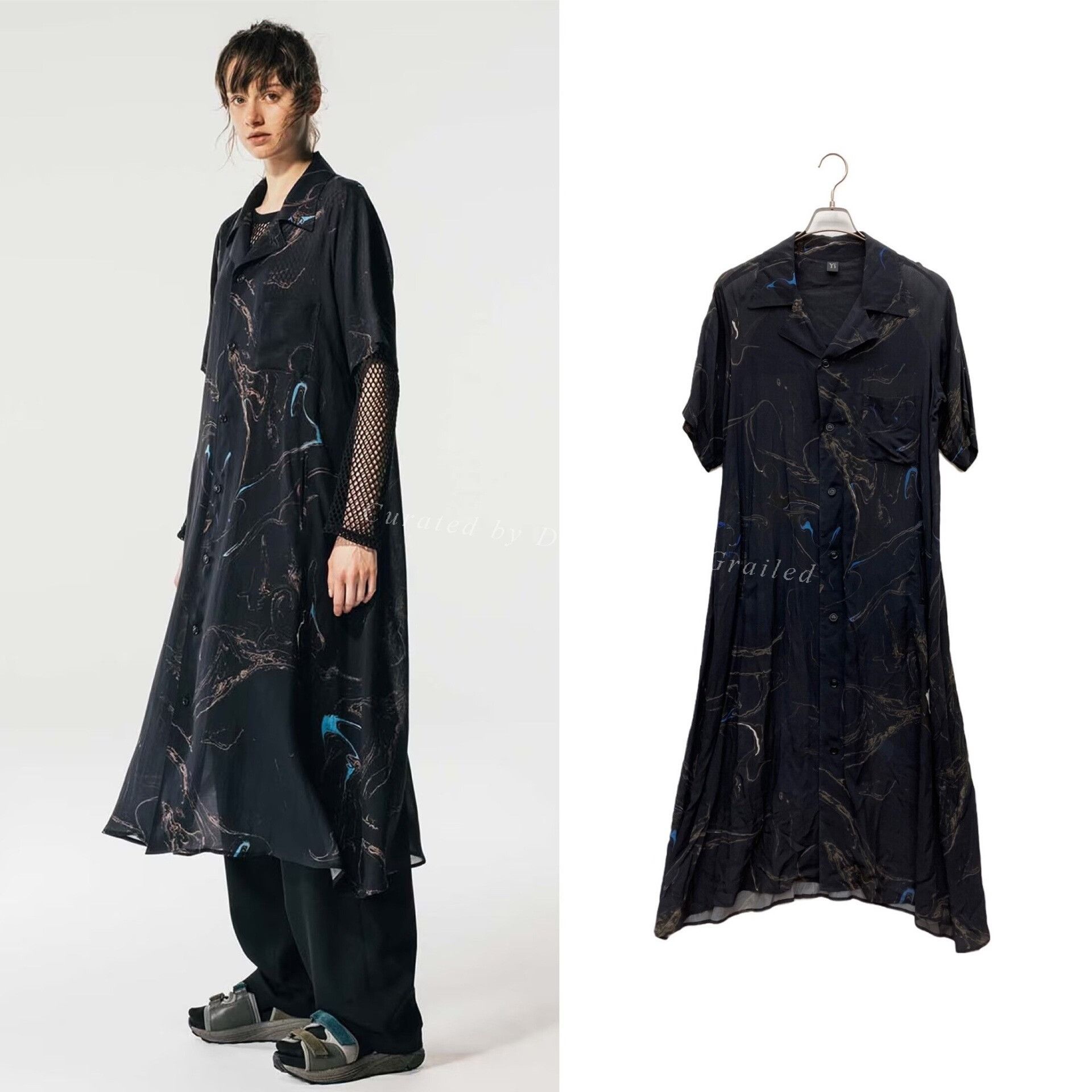 Y's by Yohji Yamamoto 20SS printed shirt dress